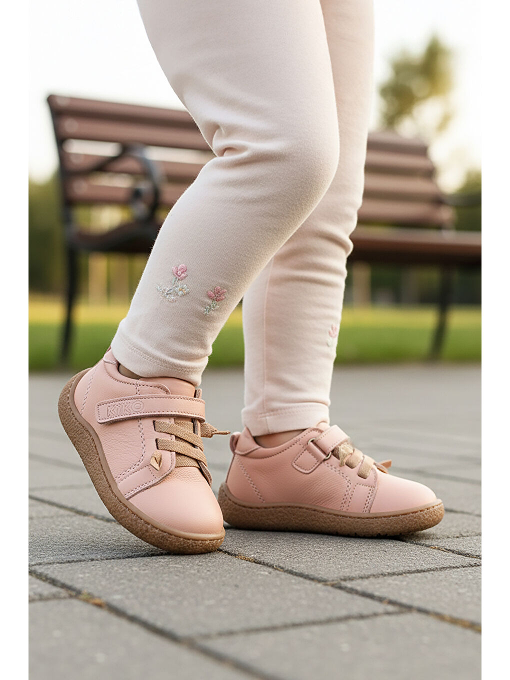 Pembe Arad %100 Deri Günlük Kız Bebek Spor Ayakkabı-2