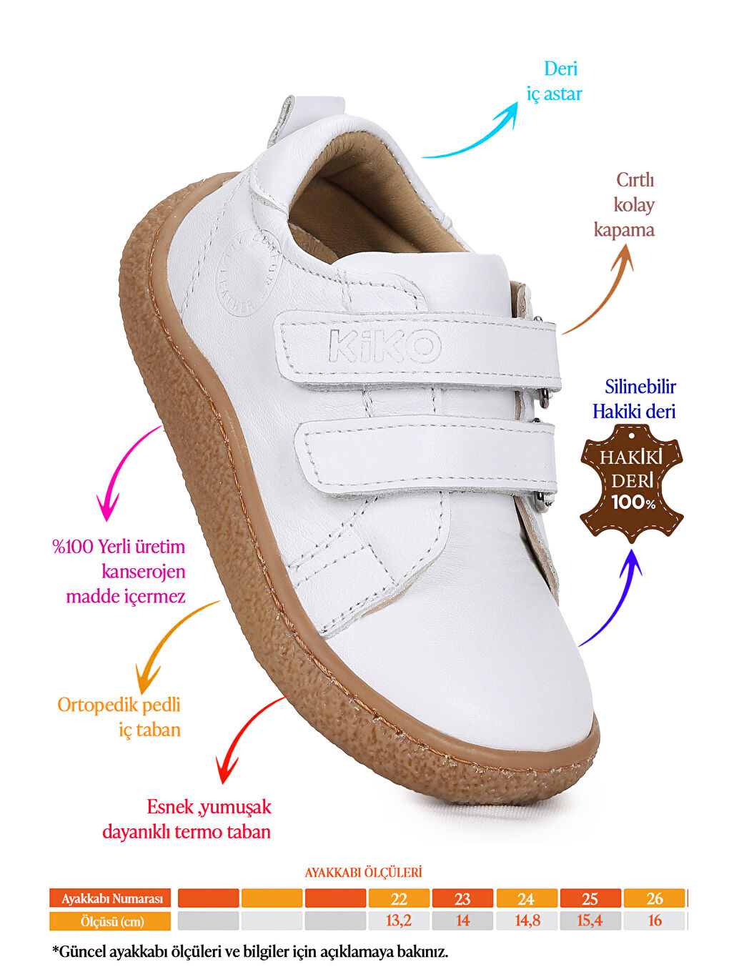 Beyaz Luqa %100 Deri Günlük Erkek Bebek Spor Ayakkabı-1