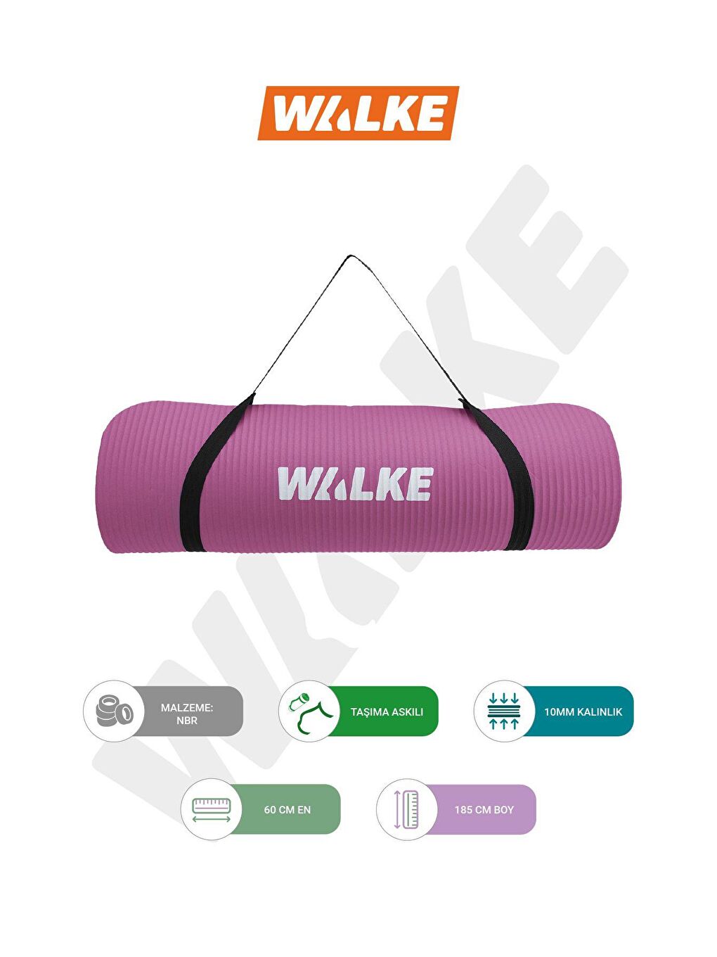 Haki Premium 10 mm Taşıma Askılı Pilates Minderi Yoga Matı-1