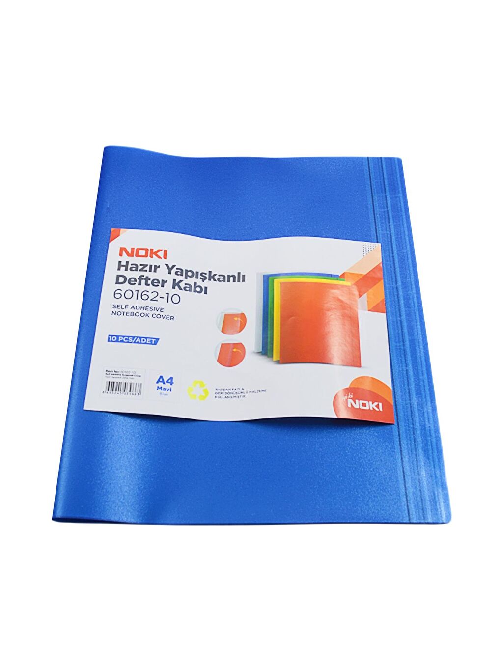 Noki Hazır Yapışkanlı Defter Kabı A4 10lu Mavi 60162-10 - 1