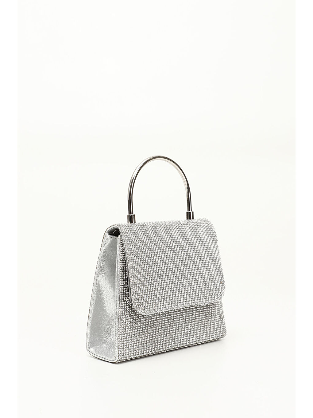 Gri Kadın GÜMÜŞ-GRİ Taşlı Uzun Zincirli El Ve Omuz Askılı Abiye Çanta-1