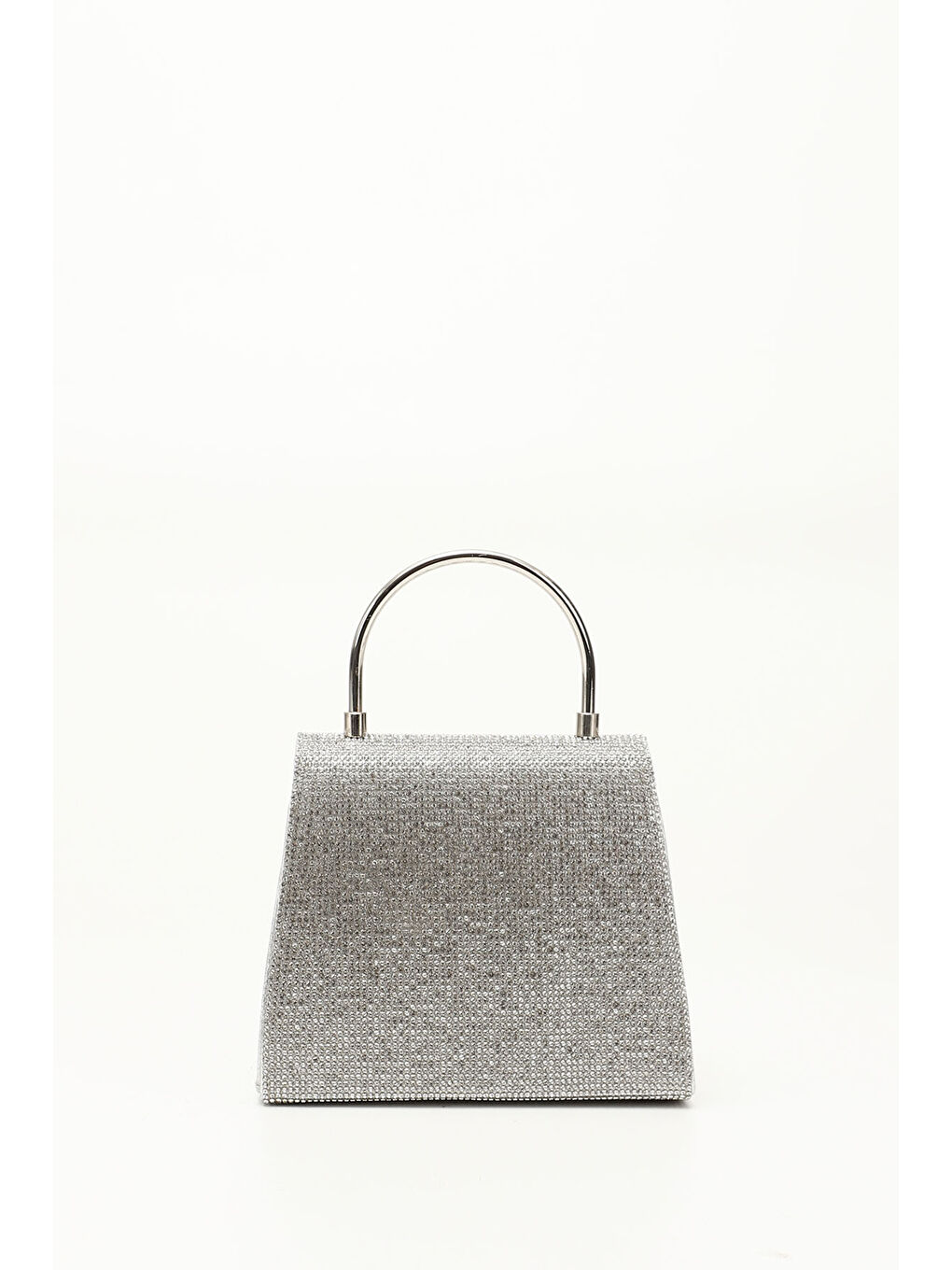 Gri Kadın GÜMÜŞ-GRİ Taşlı Uzun Zincirli El Ve Omuz Askılı Abiye Çanta-2