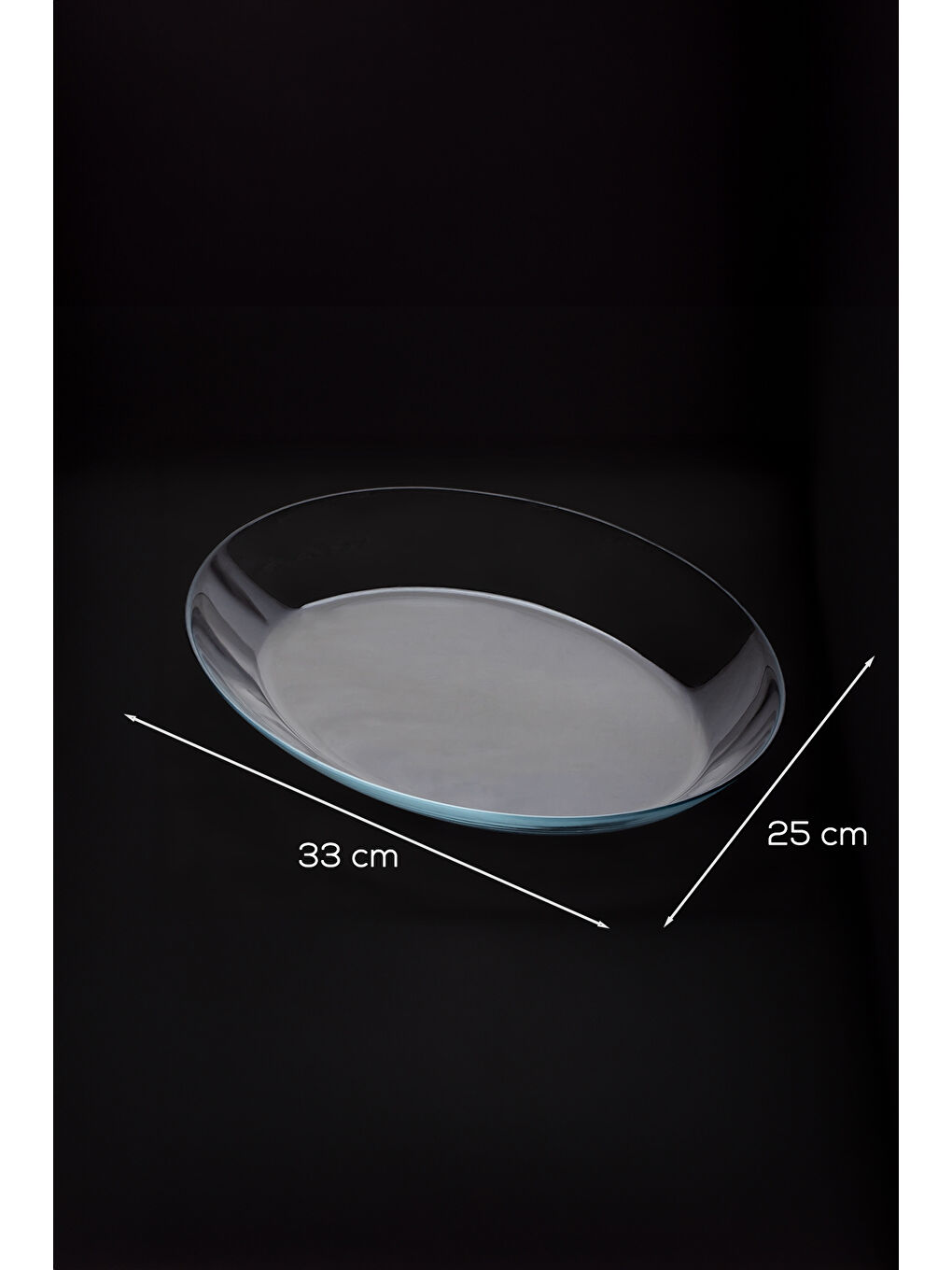 Renksiz Paşabahçe 10336 6lı Oval Servis Tabak Seti - Şeffaf Cam Sunum Tabakları 25x33 cm-3
