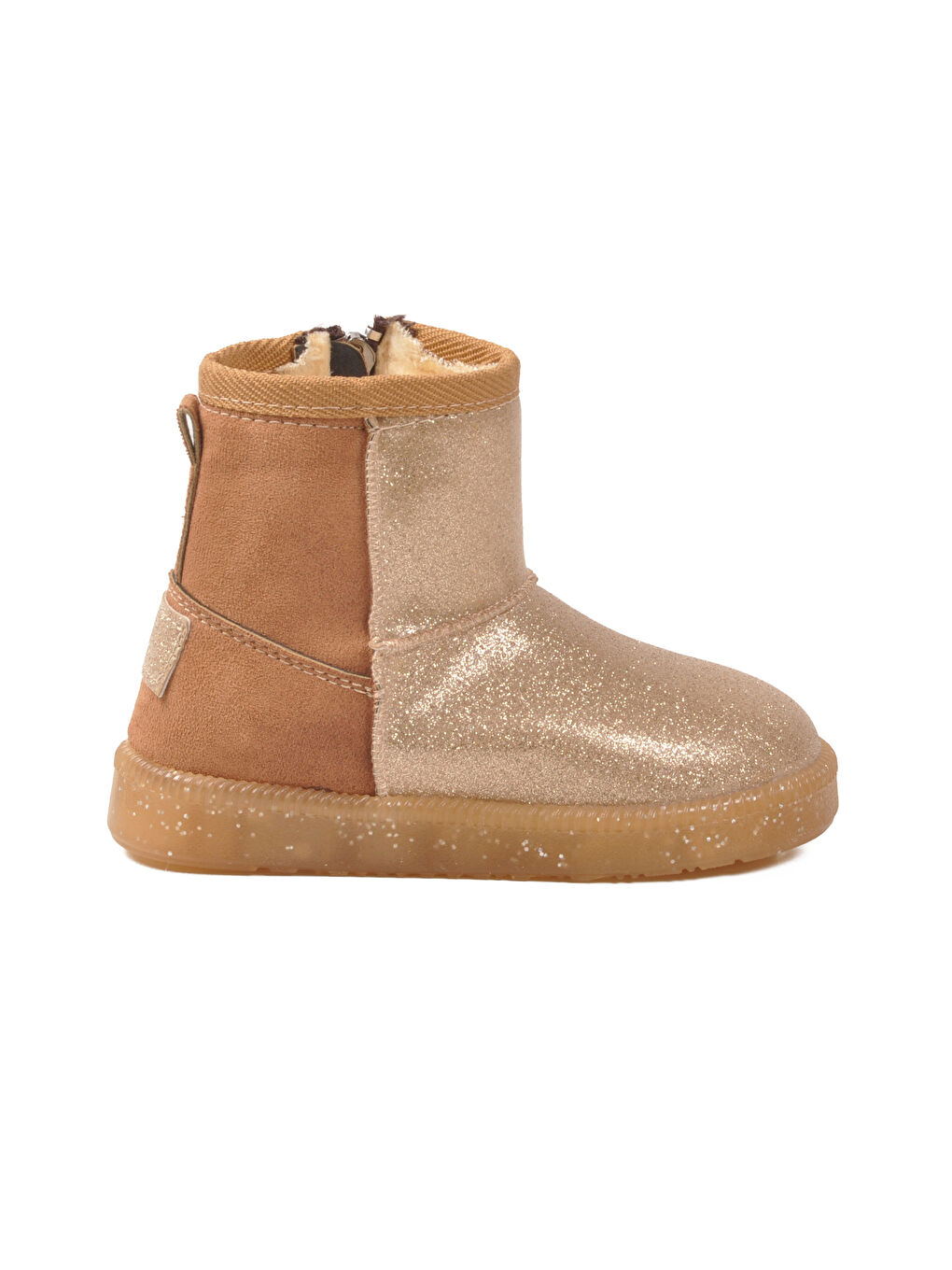 Kahverengi Taba Simli İçi Kürklü Soğuğa Dirençli Kız Çocuk Bot 1212 P-1