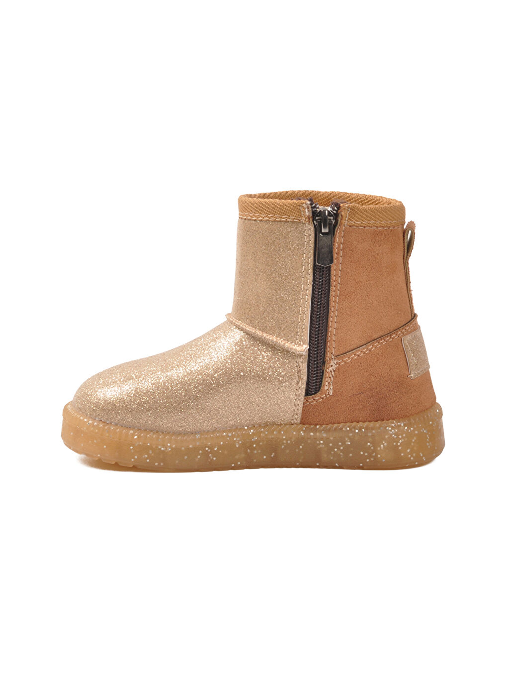 Kahverengi Taba Simli İçi Kürklü Soğuğa Dirençli Kız Çocuk Bot 1212 P-3