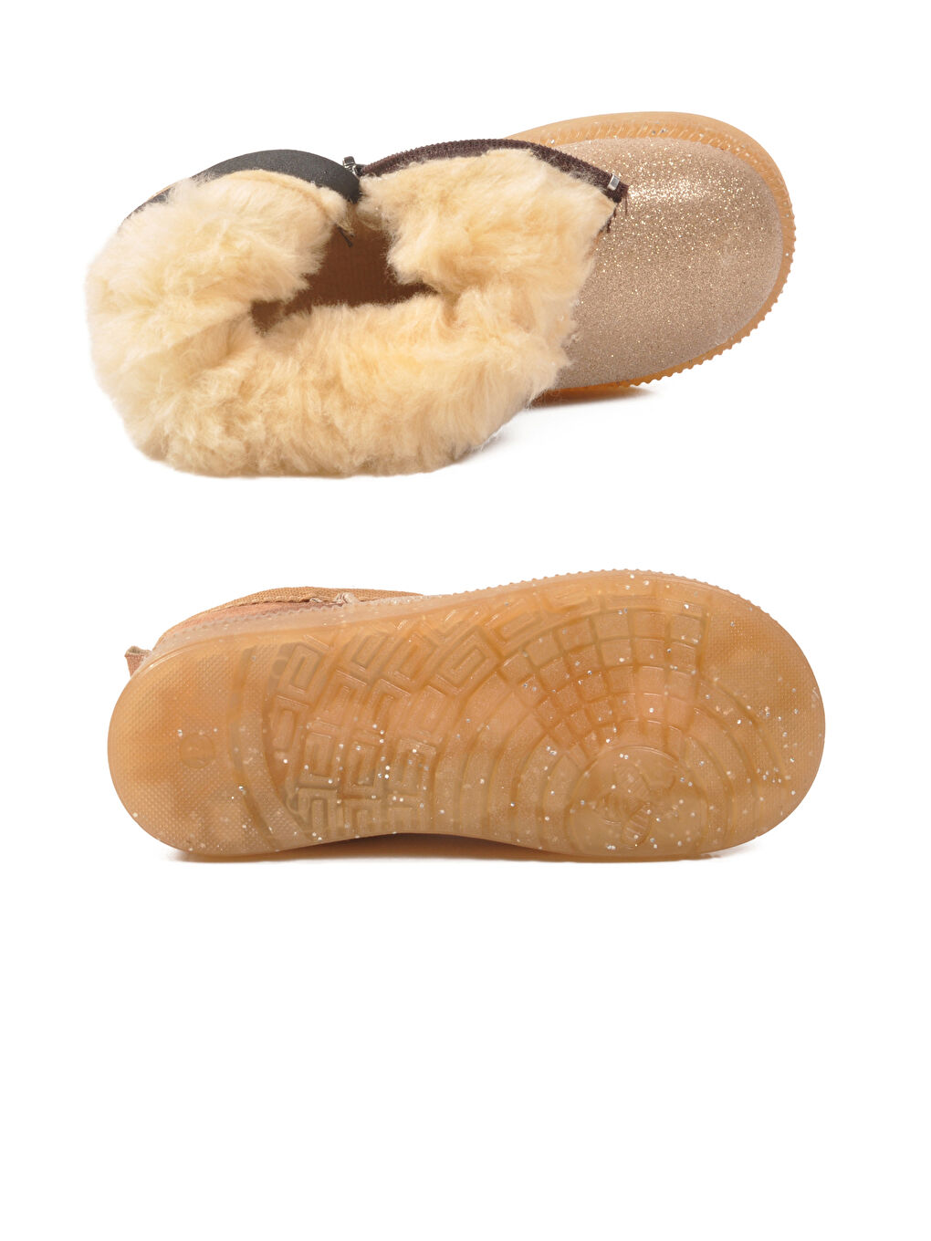 Kahverengi Taba Simli İçi Kürklü Soğuğa Dirençli Kız Çocuk Bot 1212 P-4