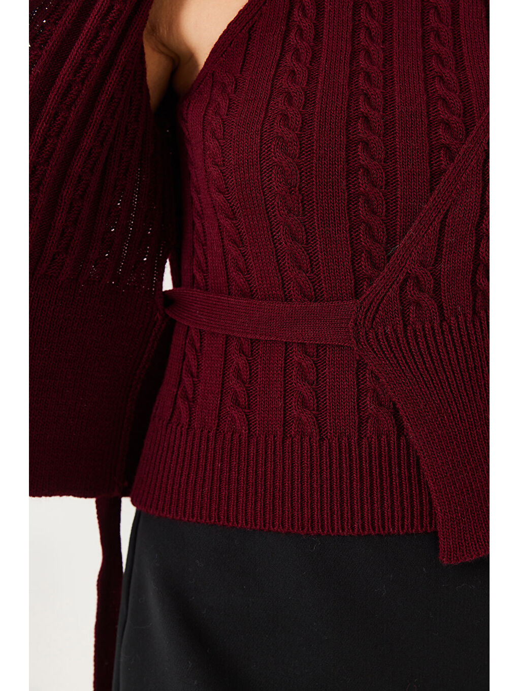 Bordo Kadın Triko İkili Takım-4