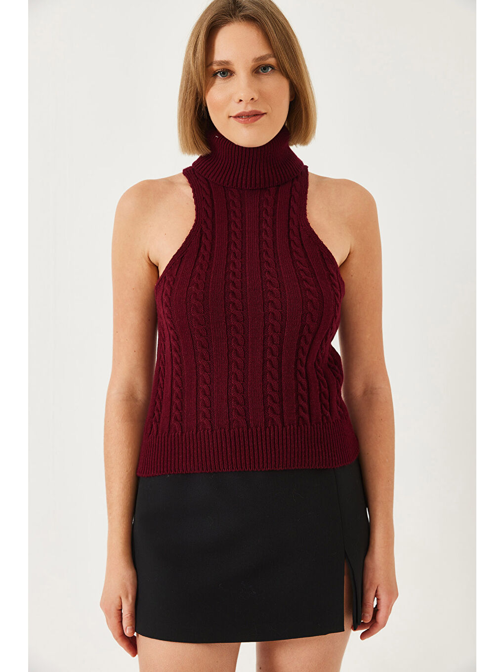 Bordo Kadın Triko İkili Takım-5