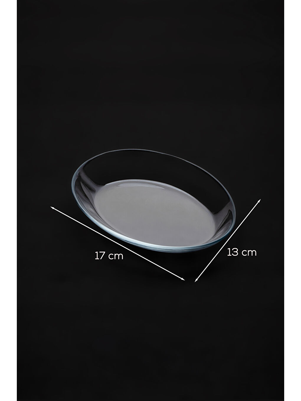 Renksiz 10356 6lı Oval Servis Tabak Seti - Şeffaf Cam Sunum Tabakları 17x13 cm-3