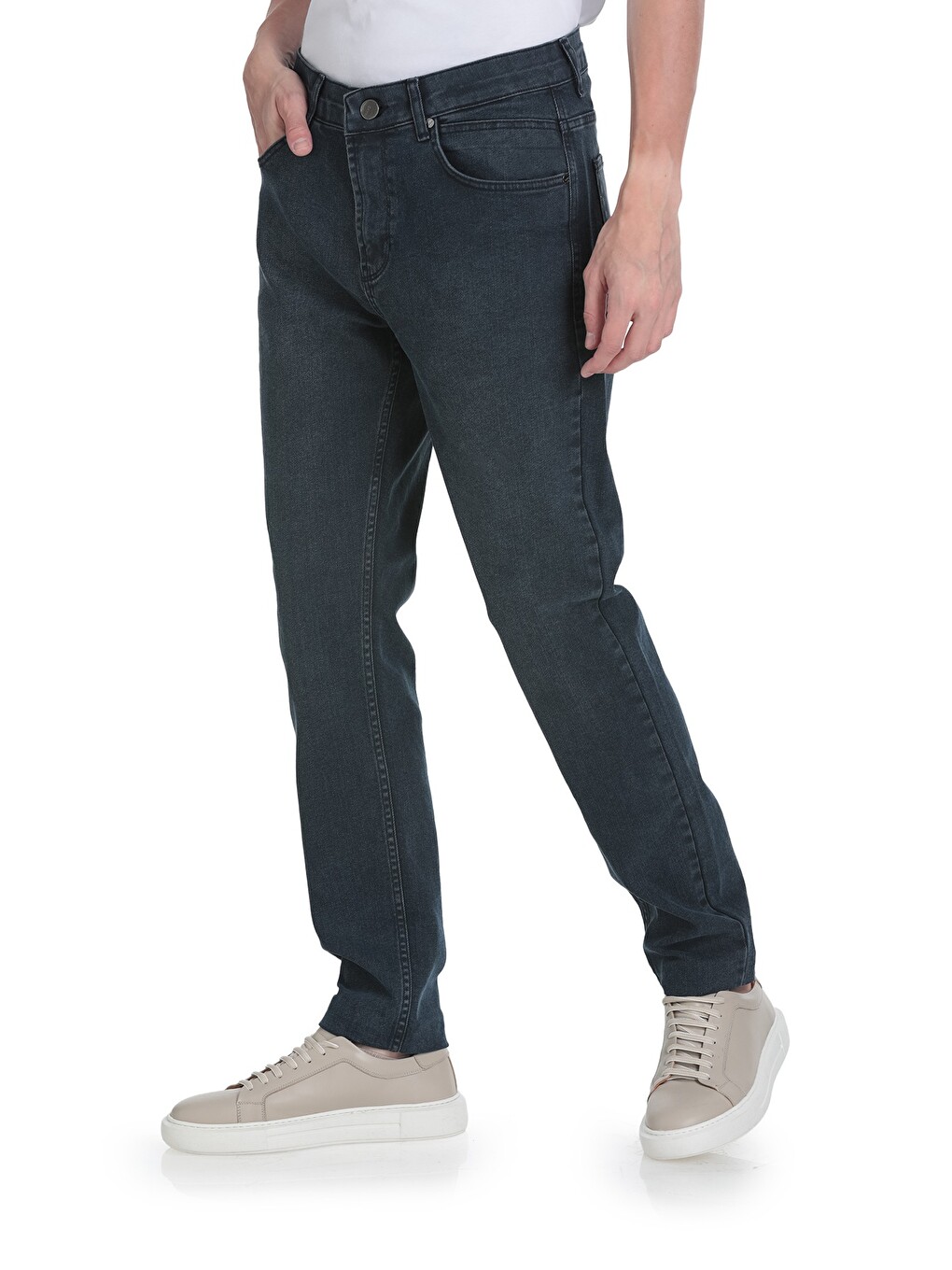Lacivert Rahat Kesim 5 Cep Pamuklu Jean Pantolon-2
