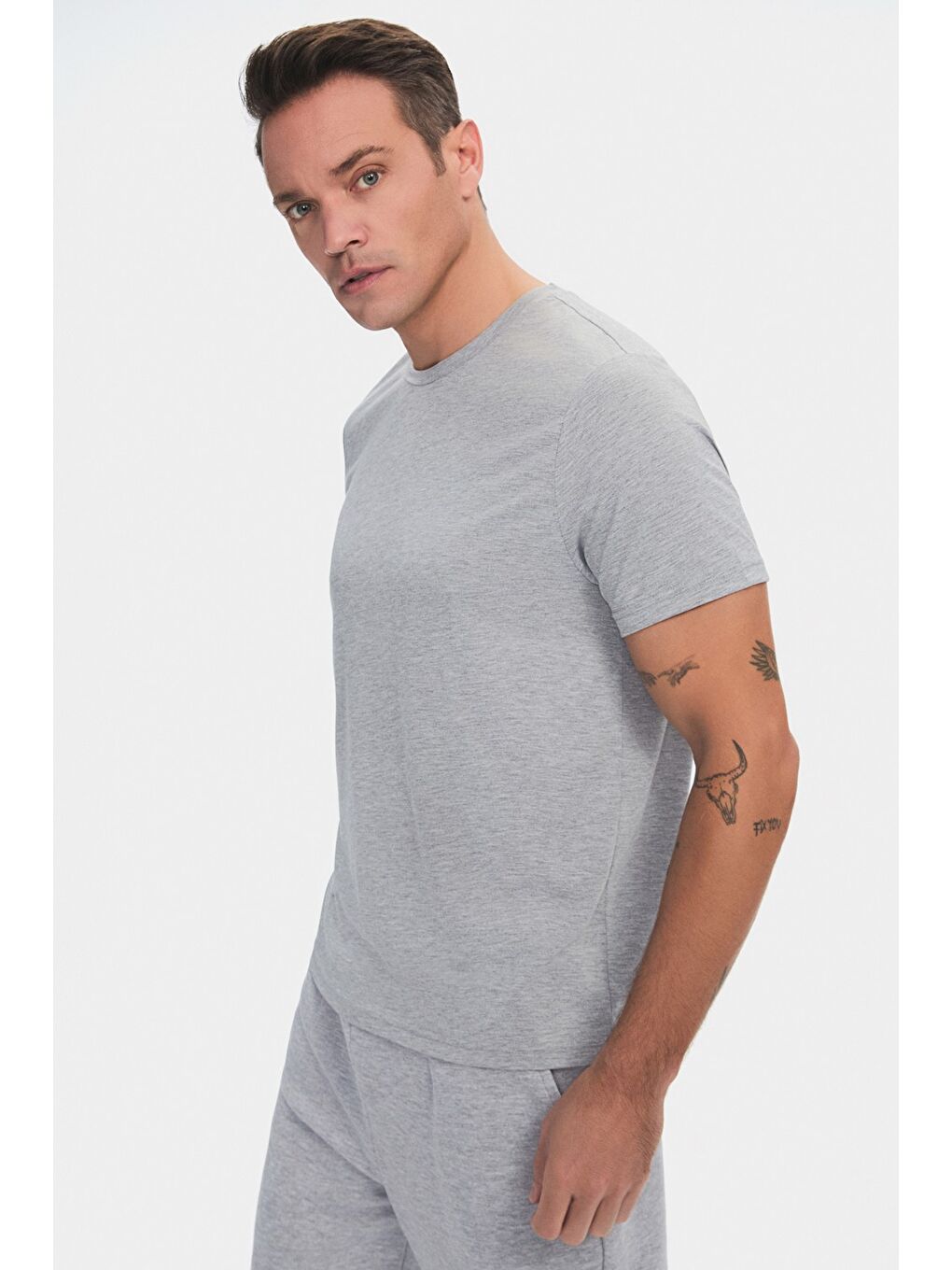 Siyah Erkek 2'li Regular Kalıp Tişört-2