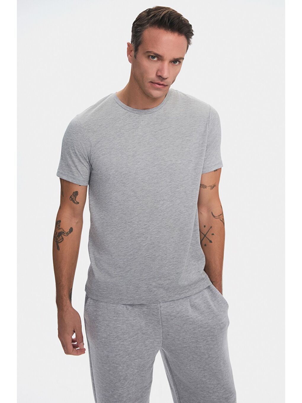 Siyah Erkek 2'li Regular Kalıp Tişört-4