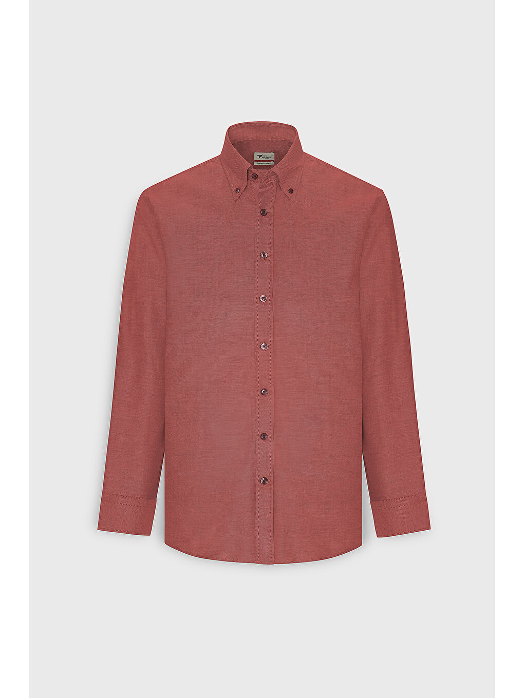 Erkek Bordo Tailored Slim Fit Dar Kesim Düğmeli Yaka Oxford Gömlek-5