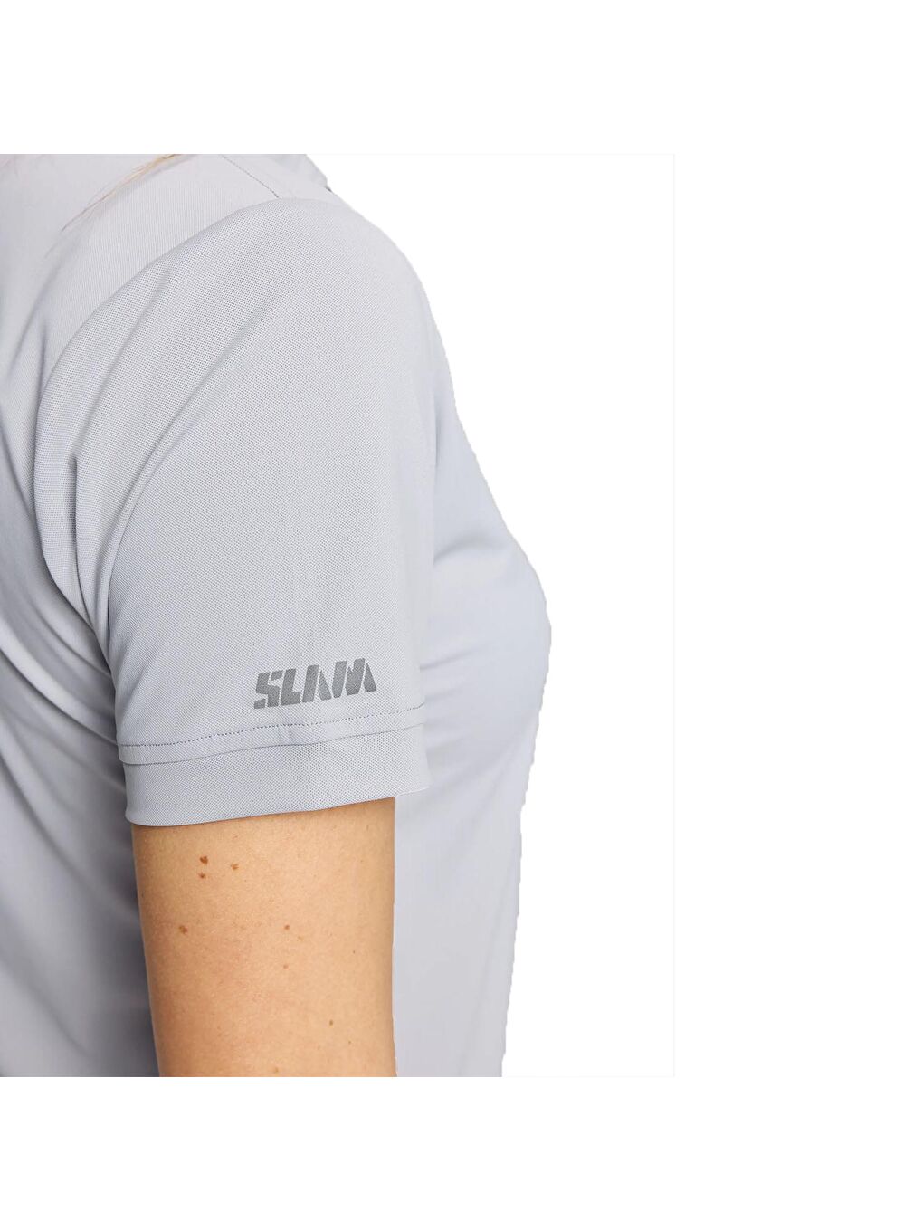 Ws Tech Pique Polo Kadın Gri Tişört-5