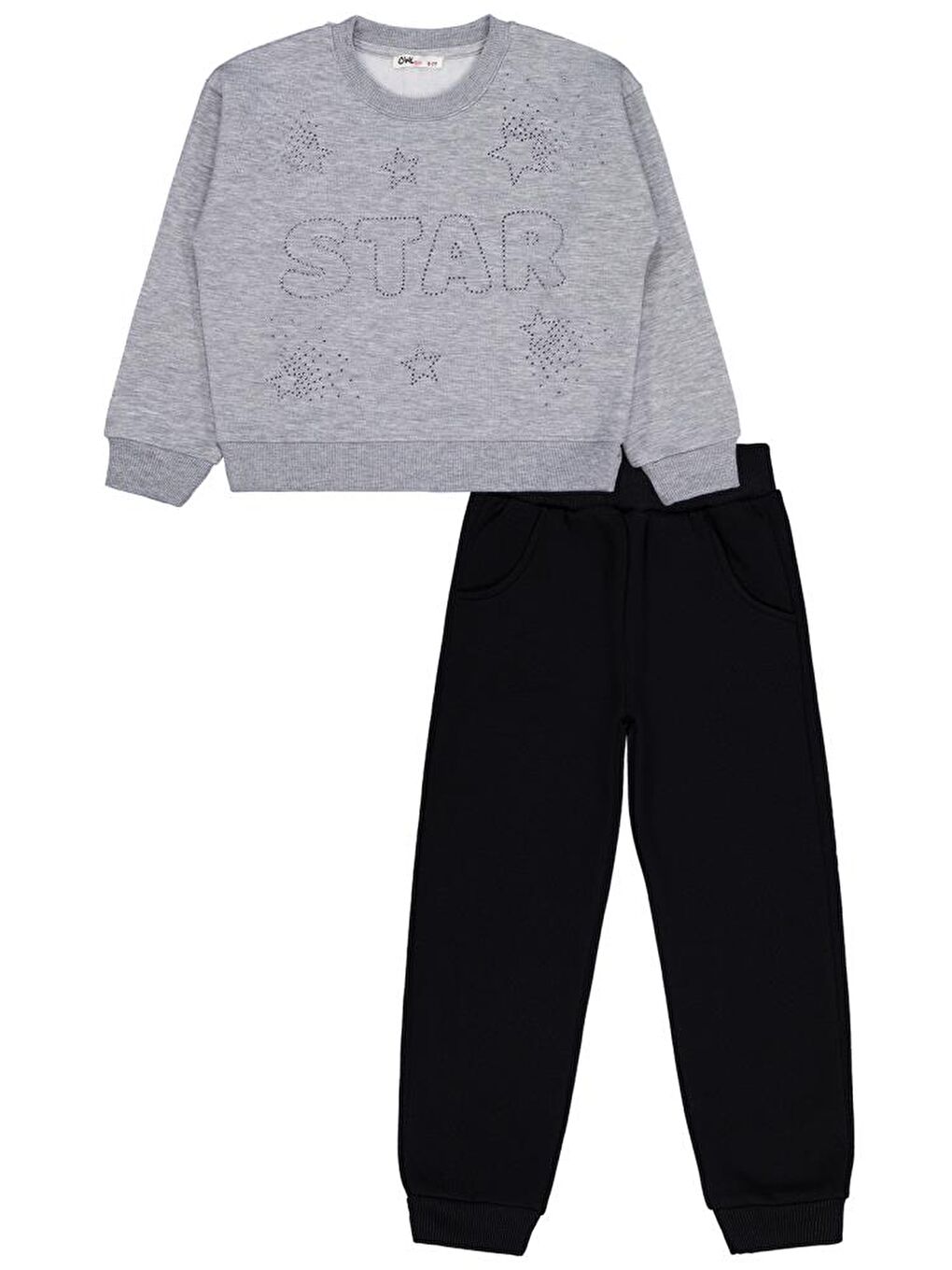 Girls Star Baskılı 6-9 Yaş Eşofman Takımı - Gri 6-7 Yaş