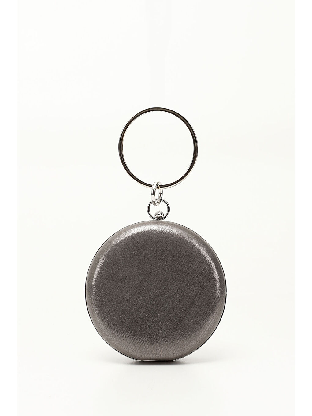 Gri Kadın GÜMÜŞ Taşlı Uzun Zincirli El Ve Omuz Askılı Abiye Çanta-2