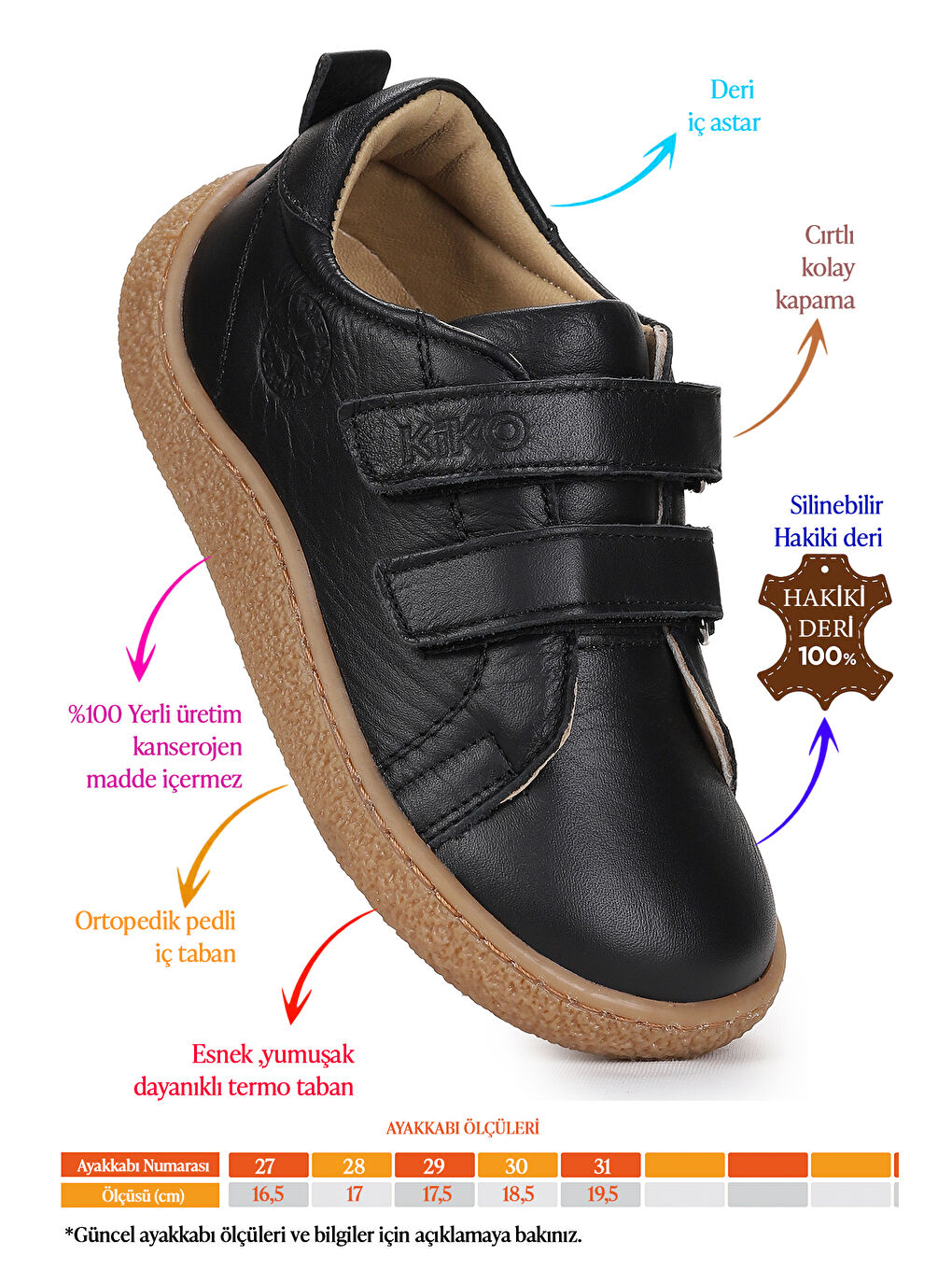 Siyah Luqa %100 Deri Günlük Erkek Çocuk Spor Ayakkabı-1