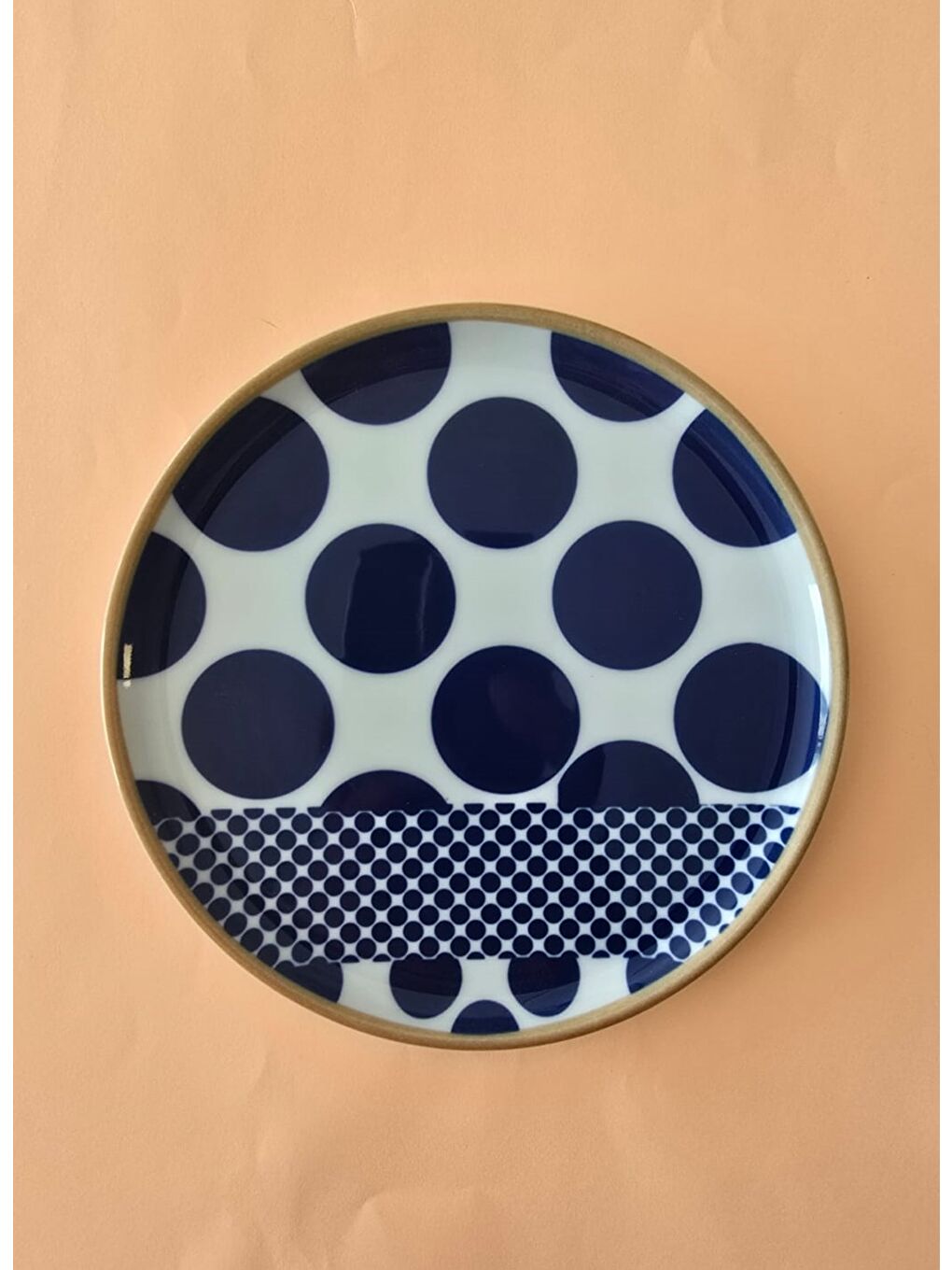 Beyaz Spotty Puantiyeli Pasta Tabağı 20cm 6 Parça