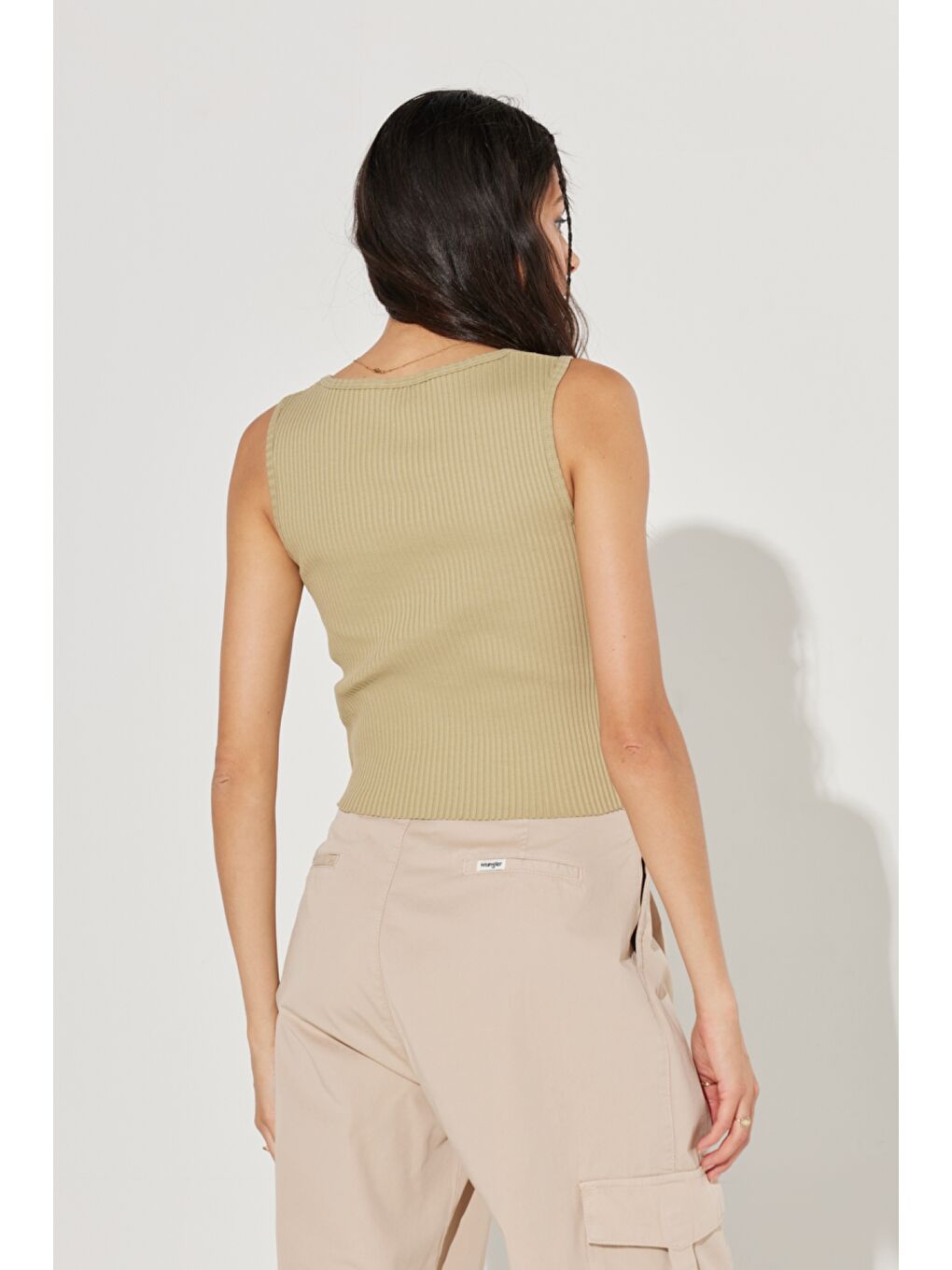 Regular Fit Normal Kesim Bisiklet Yaka Esnek Bej Tişört-6