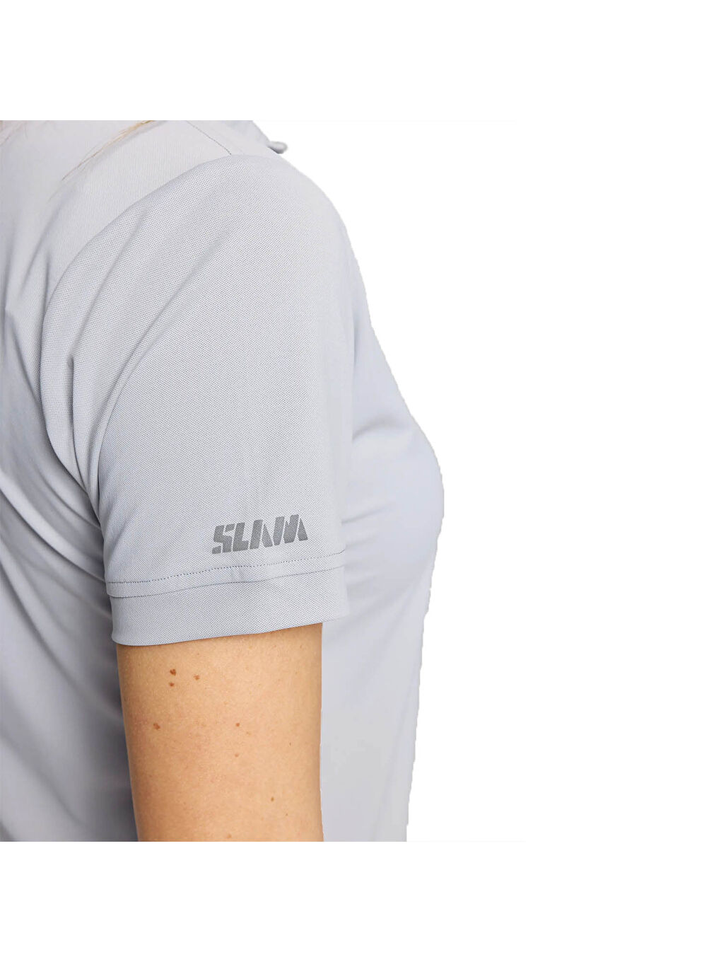 Ws Tech Pique Polo Kadın Gri Tişört-3