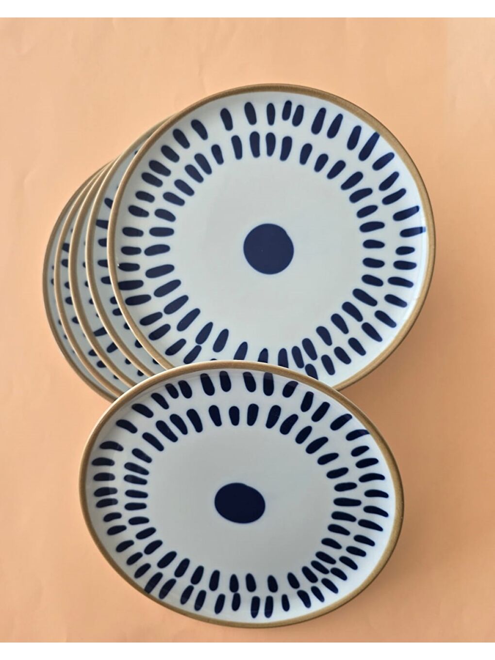 Beyaz Spotty Damla Pasta Tabağı 20cm 6 Parça-1