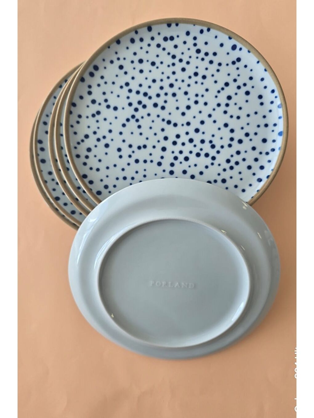 Beyaz Spotty Benekli Pasta Tabağı 20cm 6 Parça-2