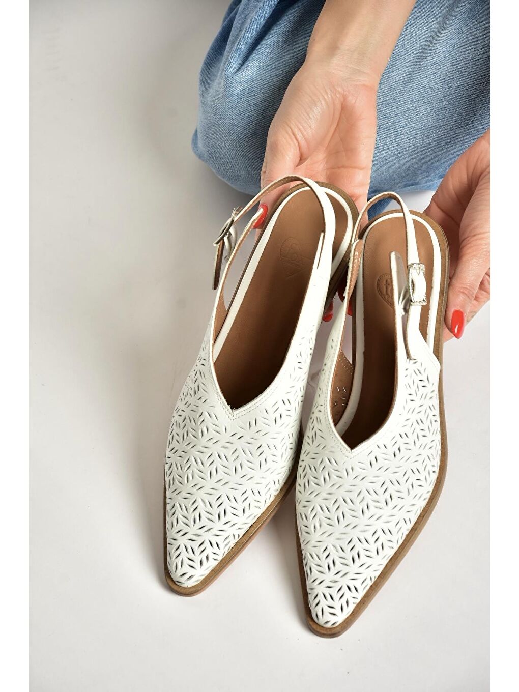 Beyaz Kadın Topuklu Ayakkabı Y654300403-2