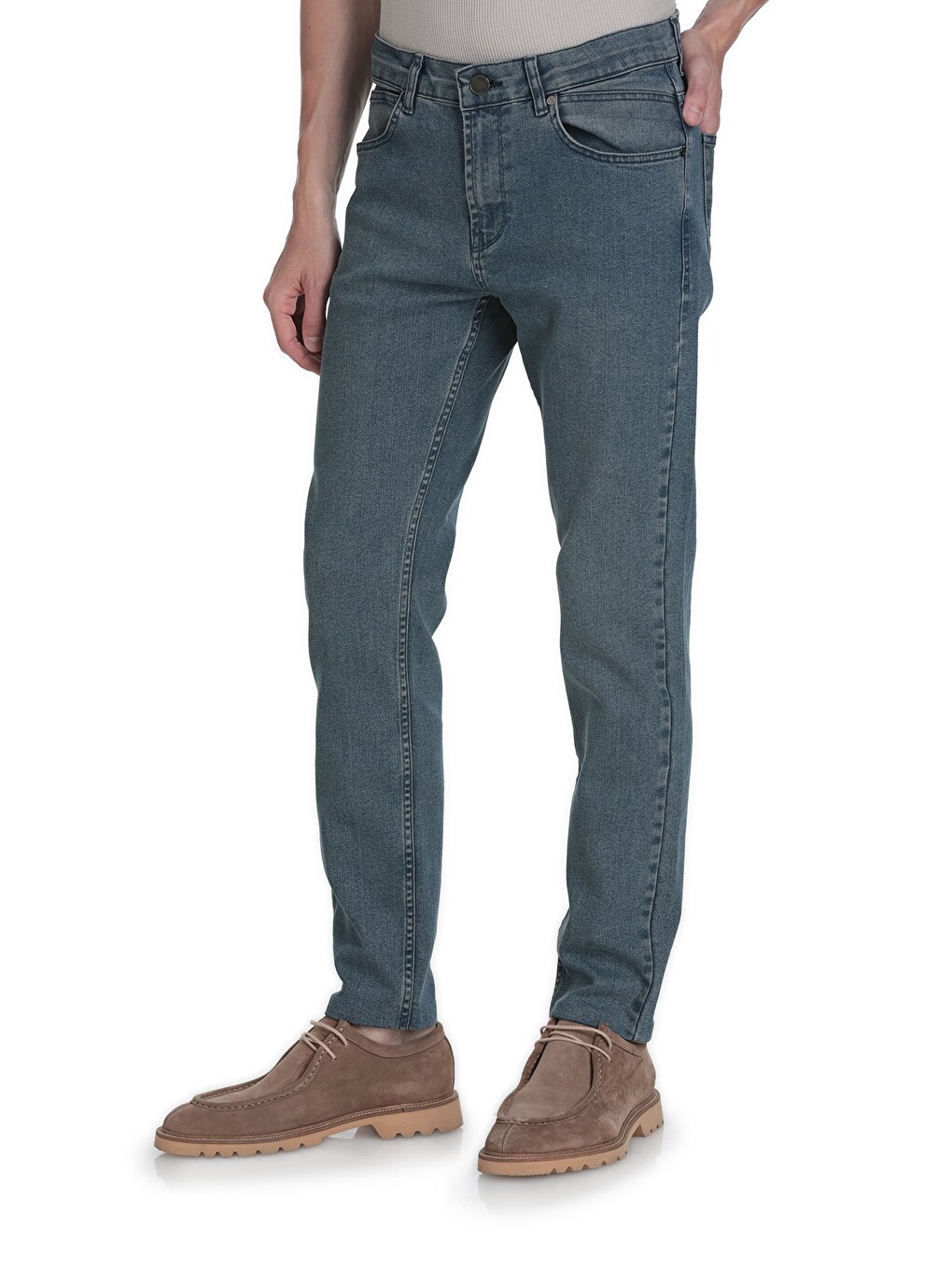 Mavi Rahat Kesim 5 Cep Pamuklu Jean Pantolon