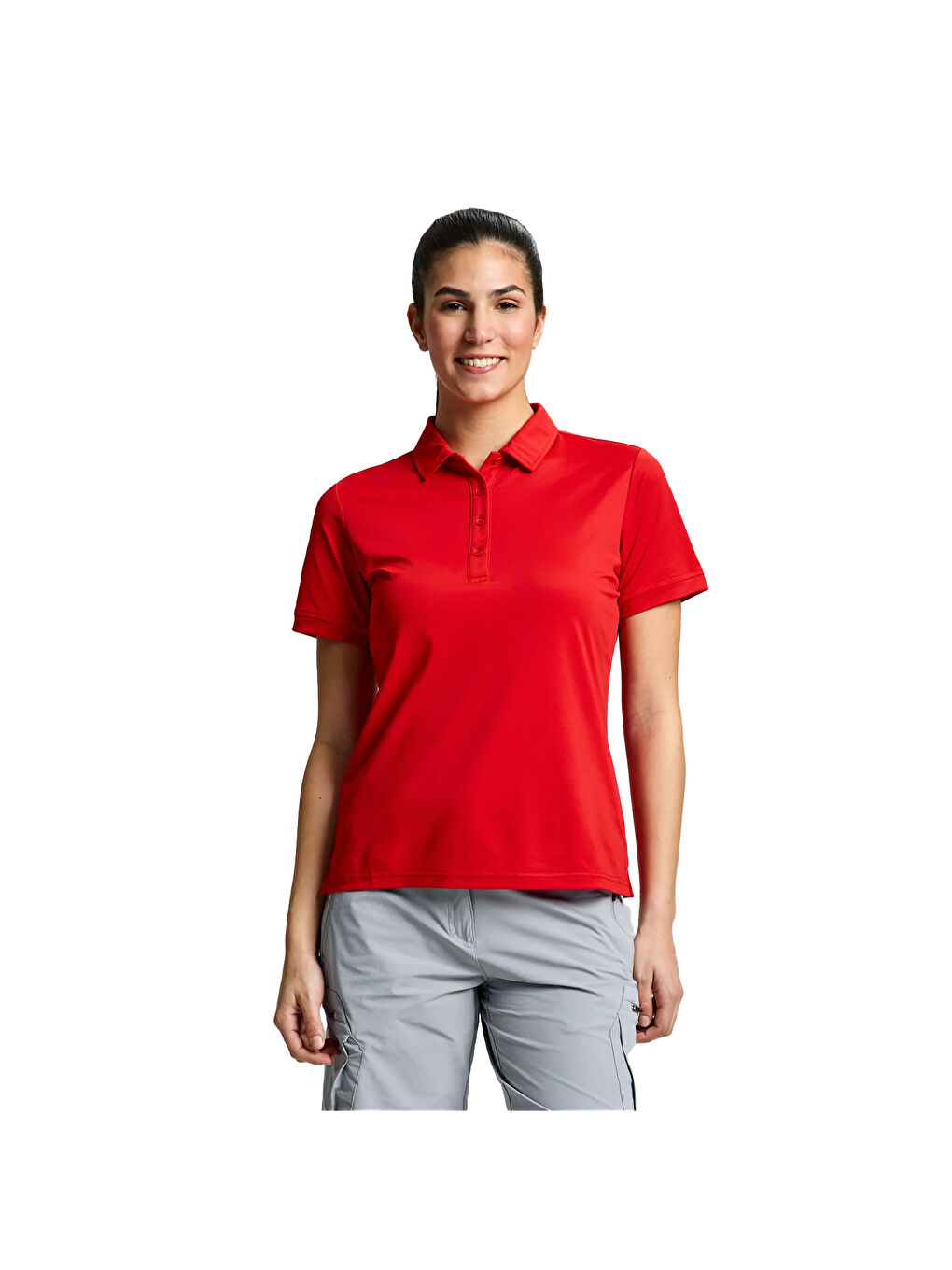 Ws Tech Pique Polo Kadın Kırmızı Tişört-4