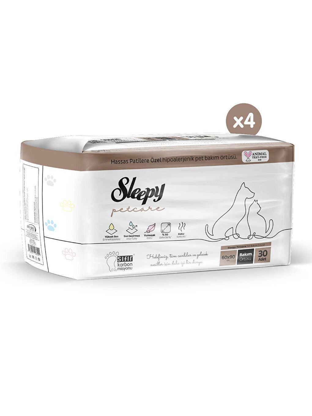 Sleepy Beyaz Petcare Pet Bakım Örtüsü 60x90 cm 4X30 (120 Adet) - 2