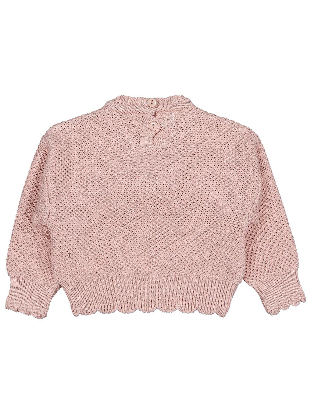 Pembe Baby Fiyonk Detaylı 6-18 Ay Kazak - Pudra-1