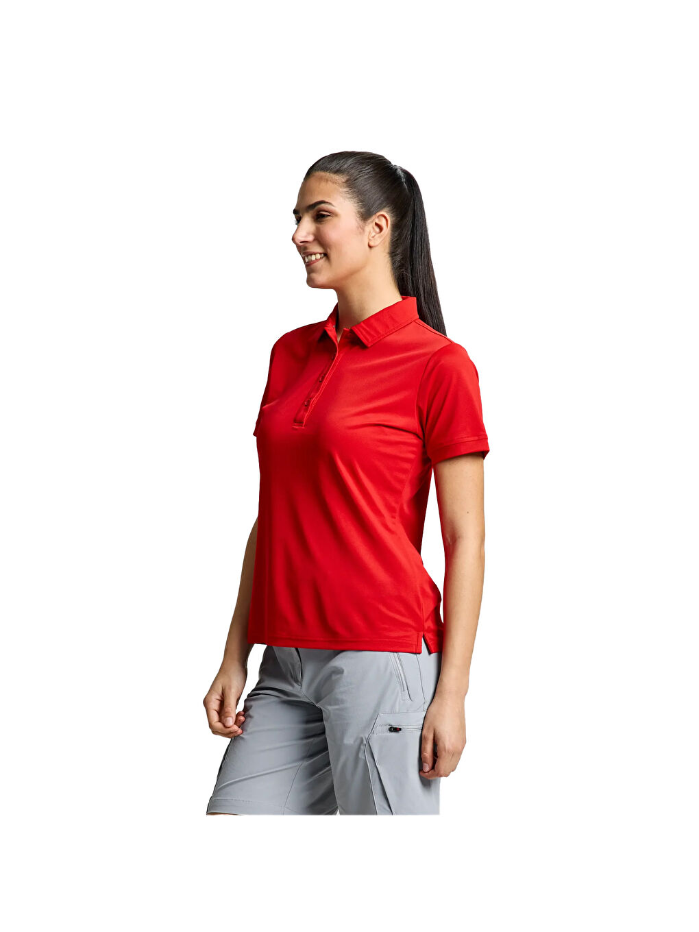 Ws Tech Pique Polo Kadın Kırmızı Tişört-5