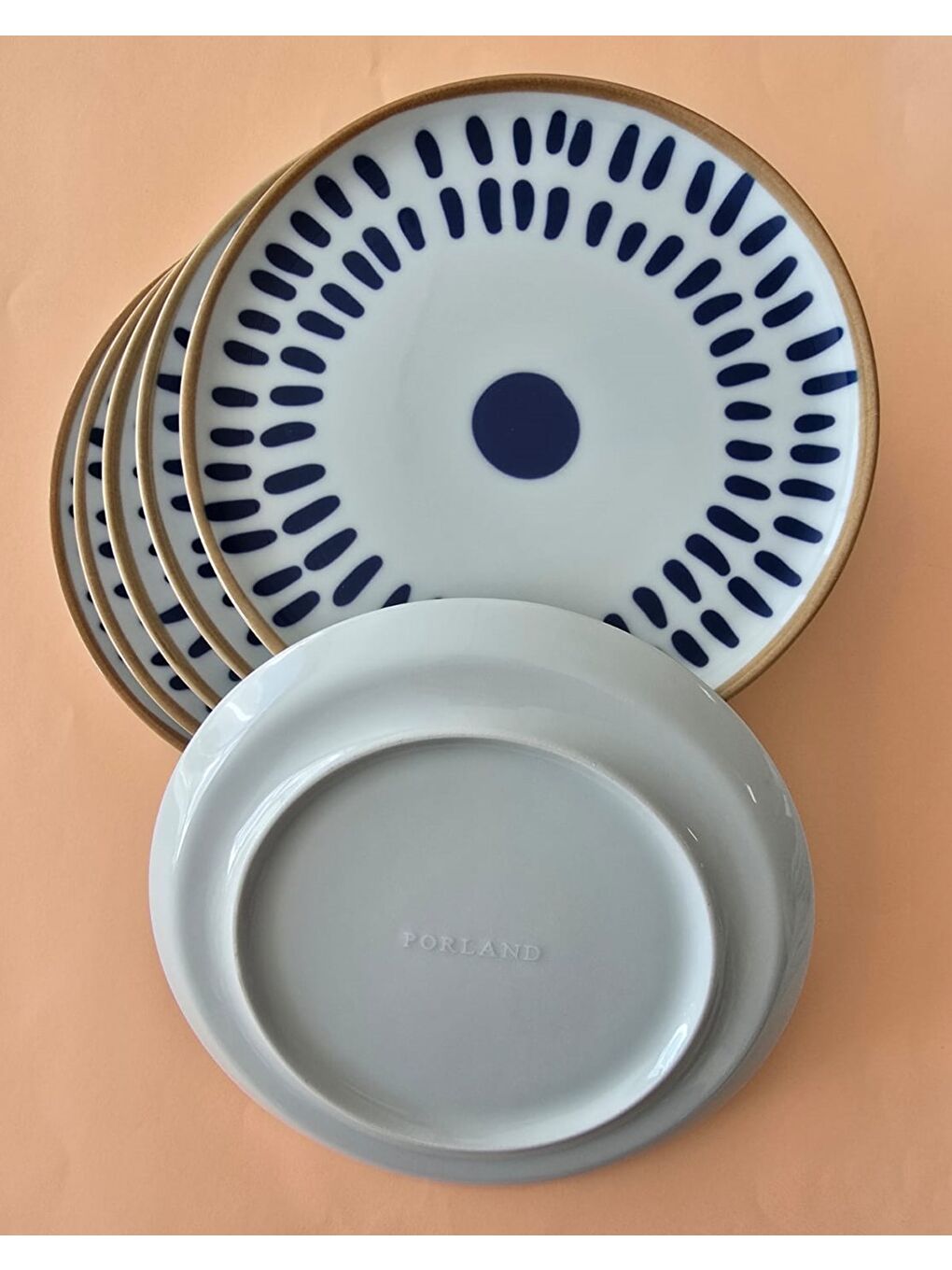 Beyaz Spotty Damla Servis Tabağı 24cm 6 Parça-2