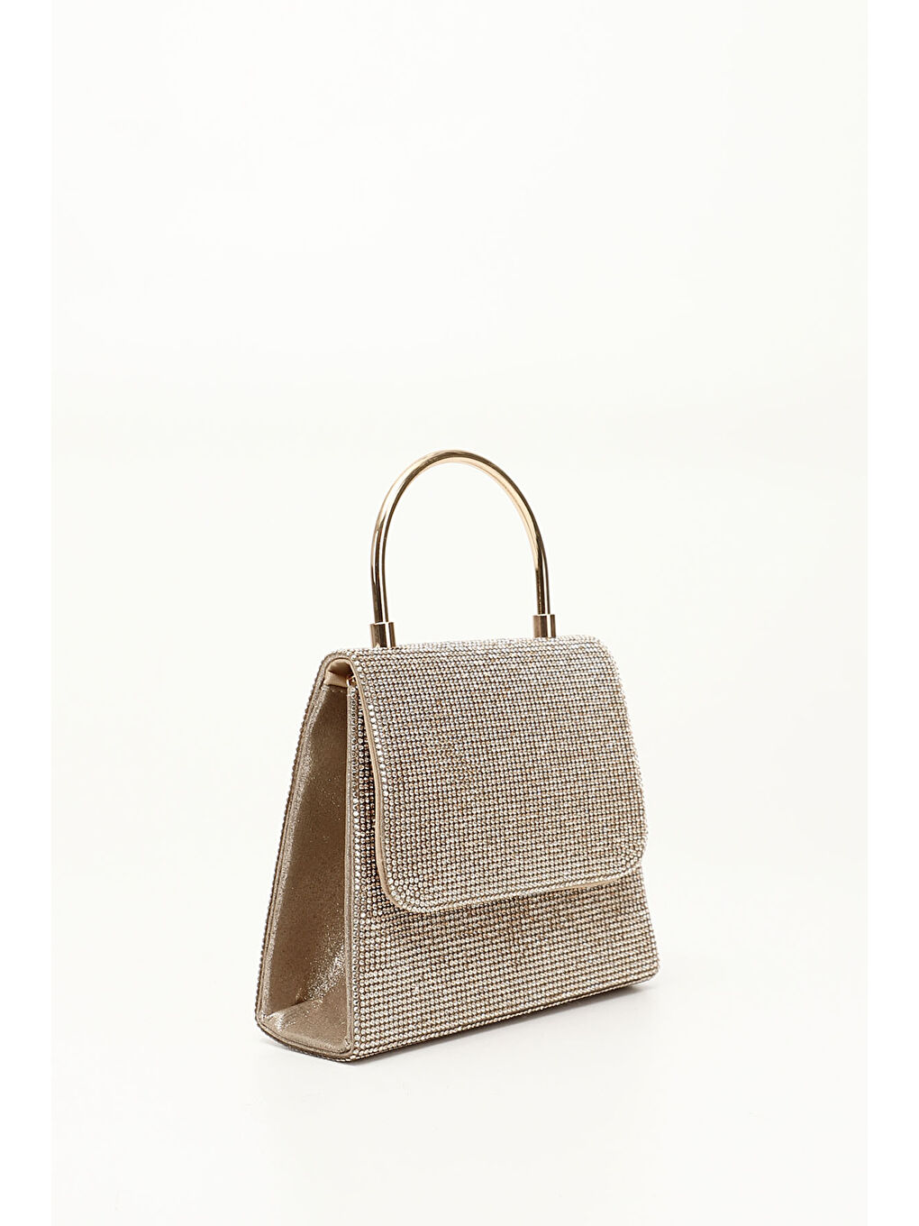 Sarı Kadın ALTIN Taşlı Uzun Zincirli El Ve Omuz Askılı Abiye Çanta-1