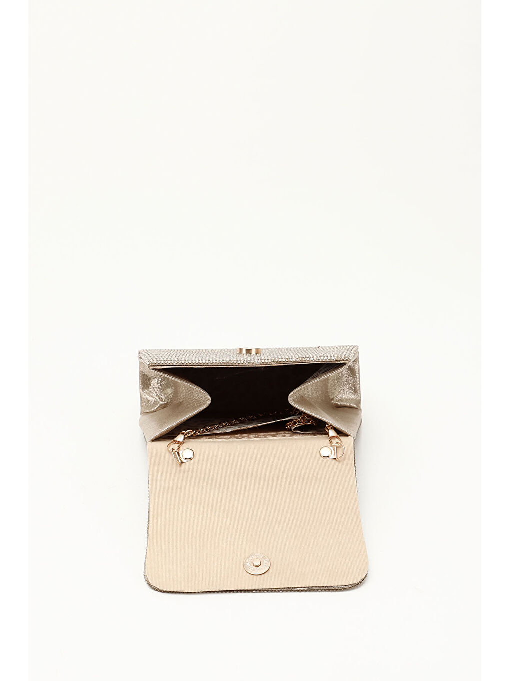 Sarı Kadın ALTIN Taşlı Uzun Zincirli El Ve Omuz Askılı Abiye Çanta-3