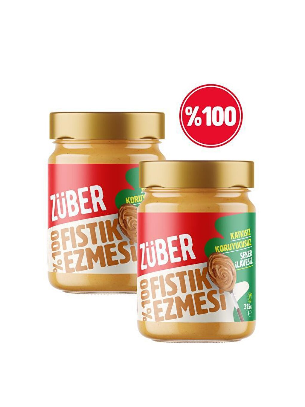 Züber Renksiz %100 Fıstık Ezmesi 315G X 2 Adet