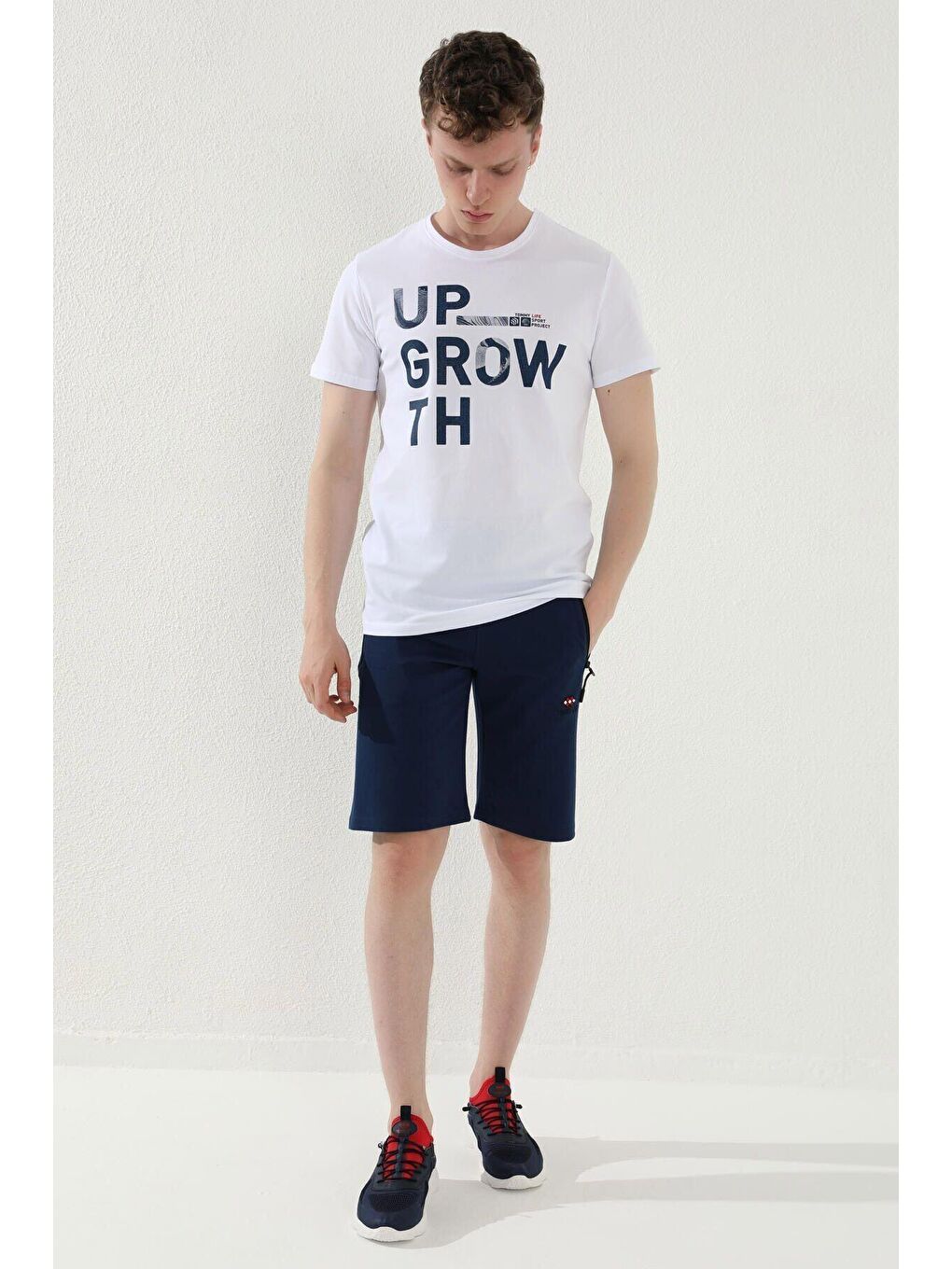 İndigo Indigo Erkek Bağcıklı Fermuar Cepli Standart Kalıp Basic Şort - 81167-5