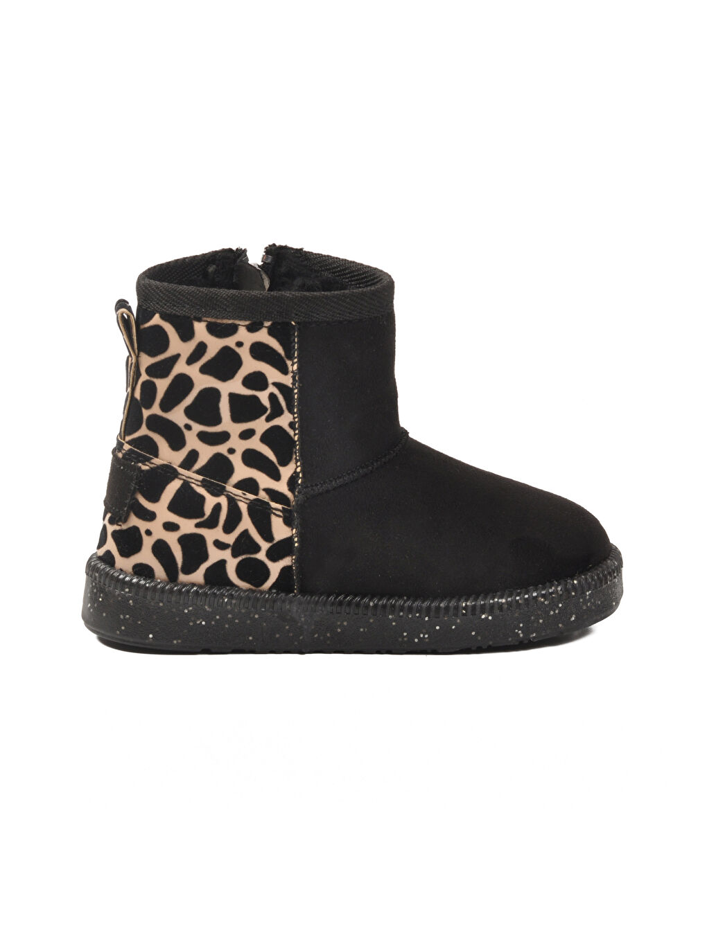 Siyah Leopar İçi Kürklü Soğuğa Dirençli Kız Çocuk Bot 1212 P-1