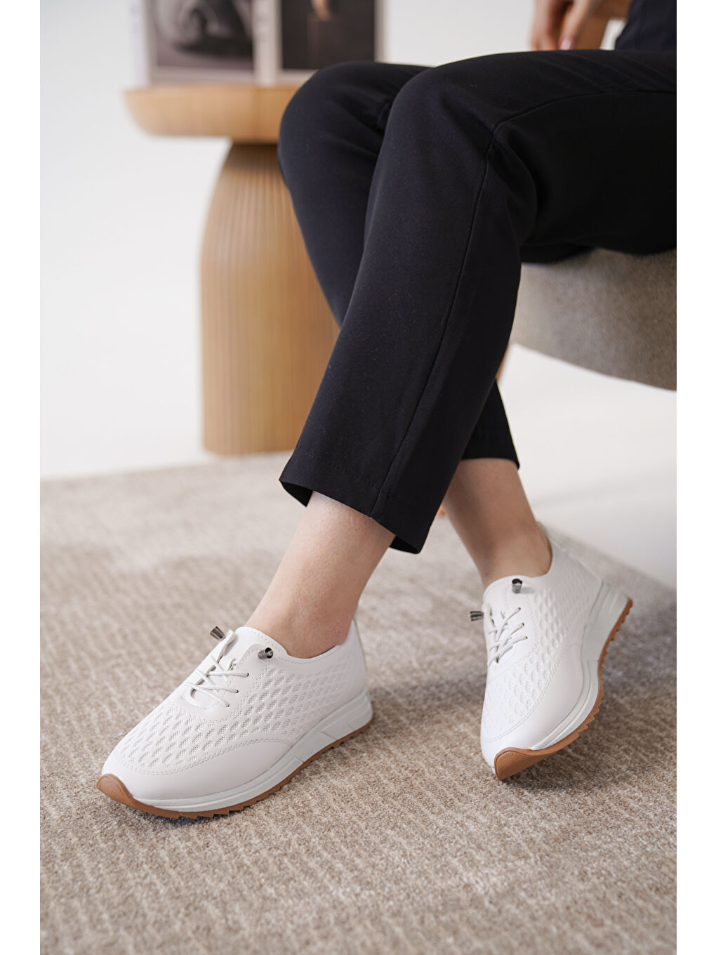 Beyaz D0155 Günlük Ortopedik Kadın Sneaker Spor Ayakkabı