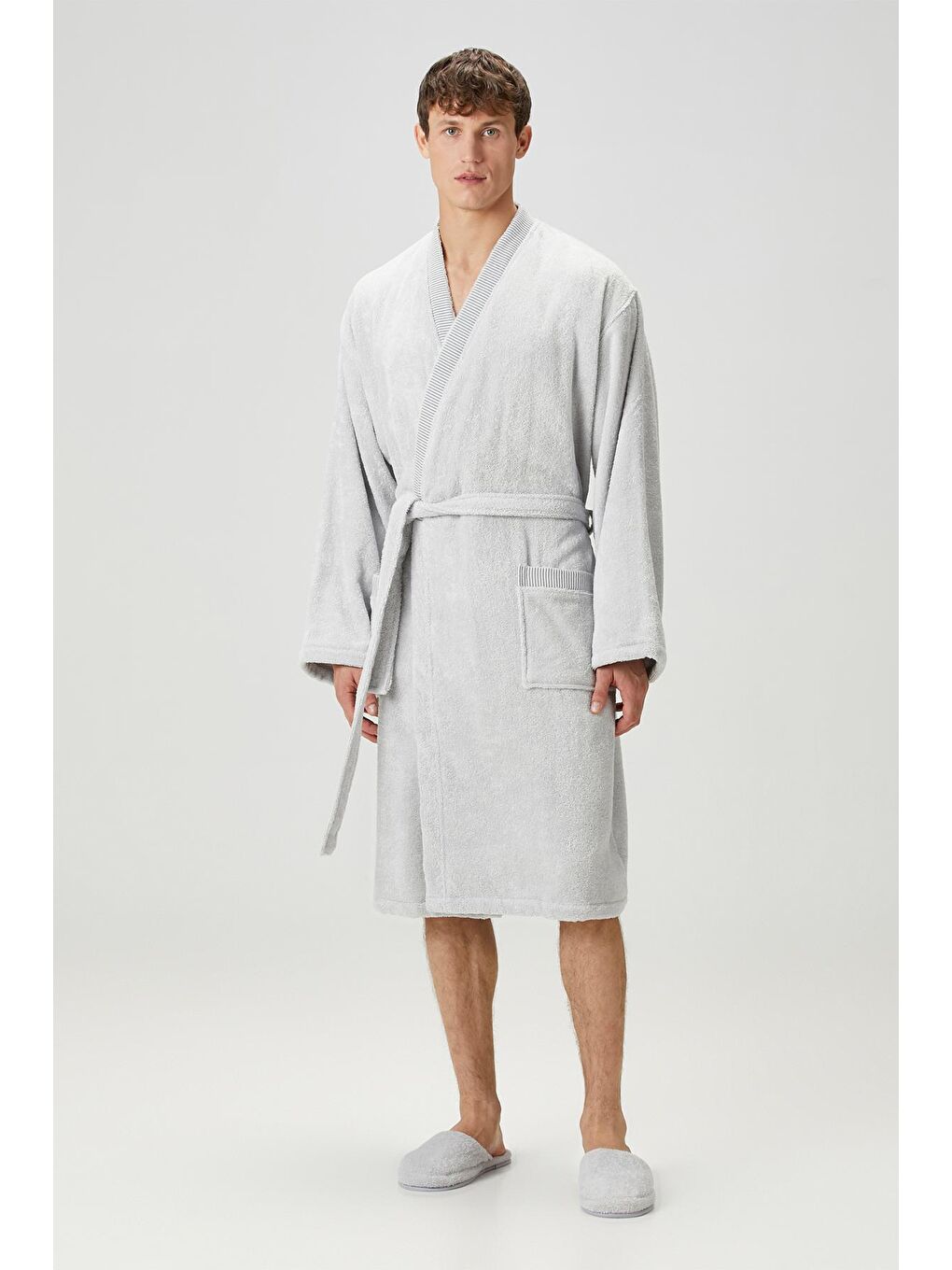 Marble Erkek Bornoz S/M Gri