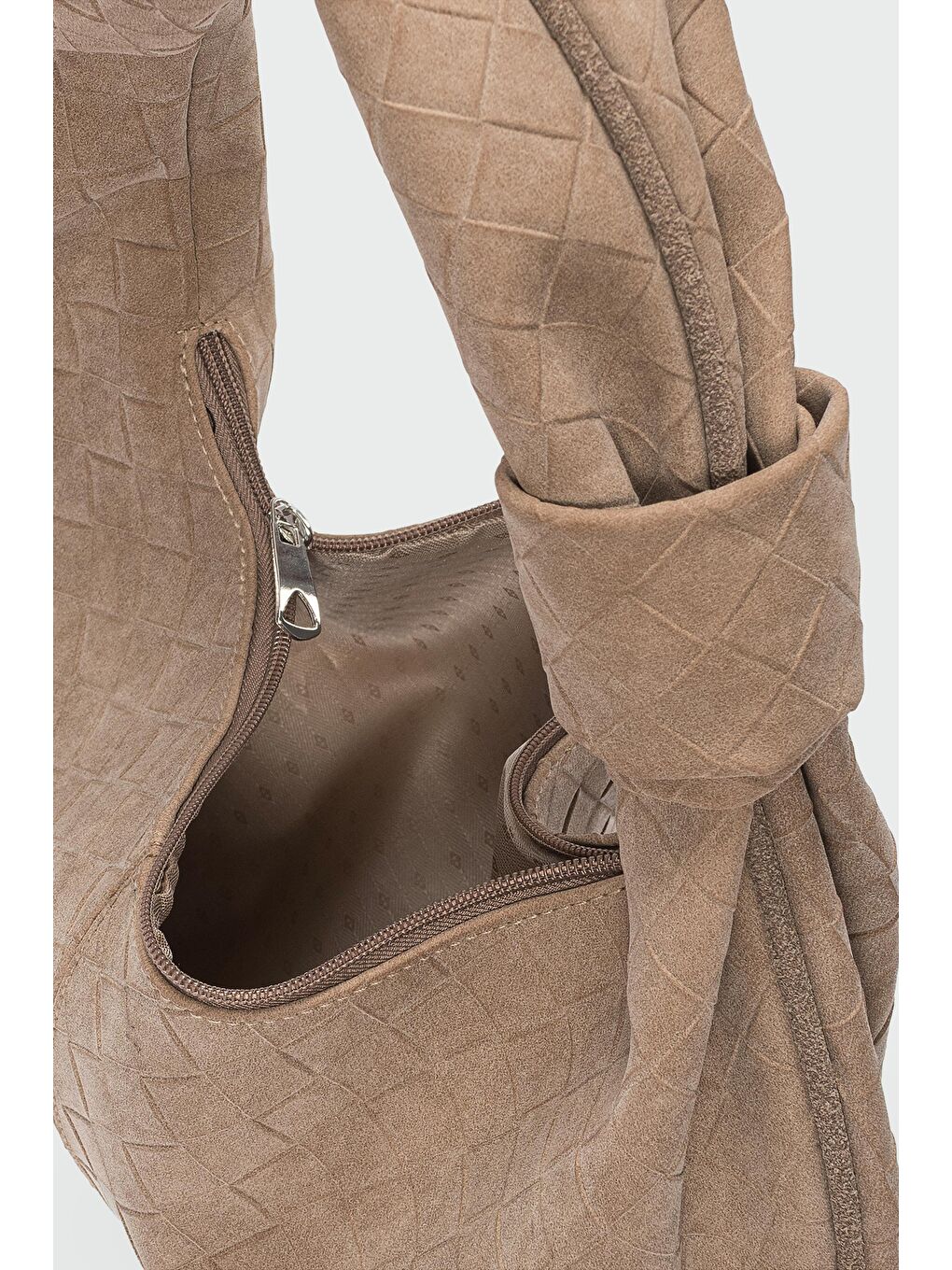 Bej Cove Süet Omuz Çantası Vizon-4