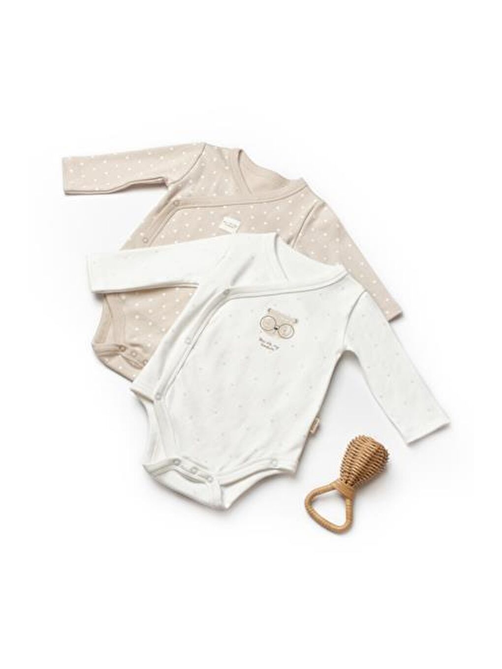 Ekru Bebek 2'li Kruvaze %100 Organik Pamuk-1