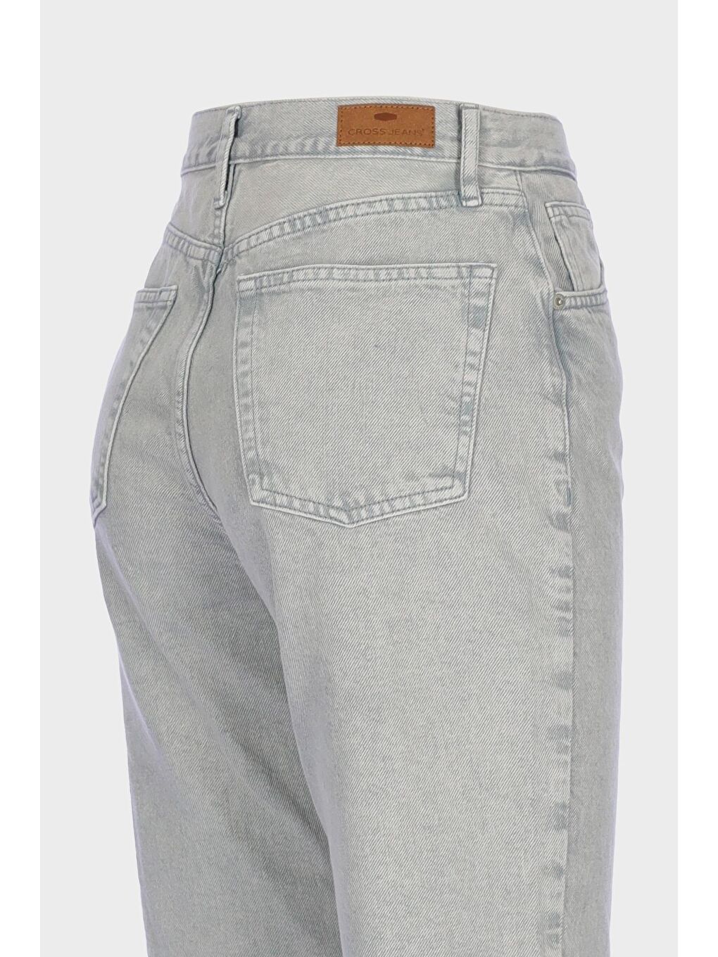 Diana Gri Yüksek Bel Patı Fermuarlı Dad Straight Jean Pantolon C 4517-068-2