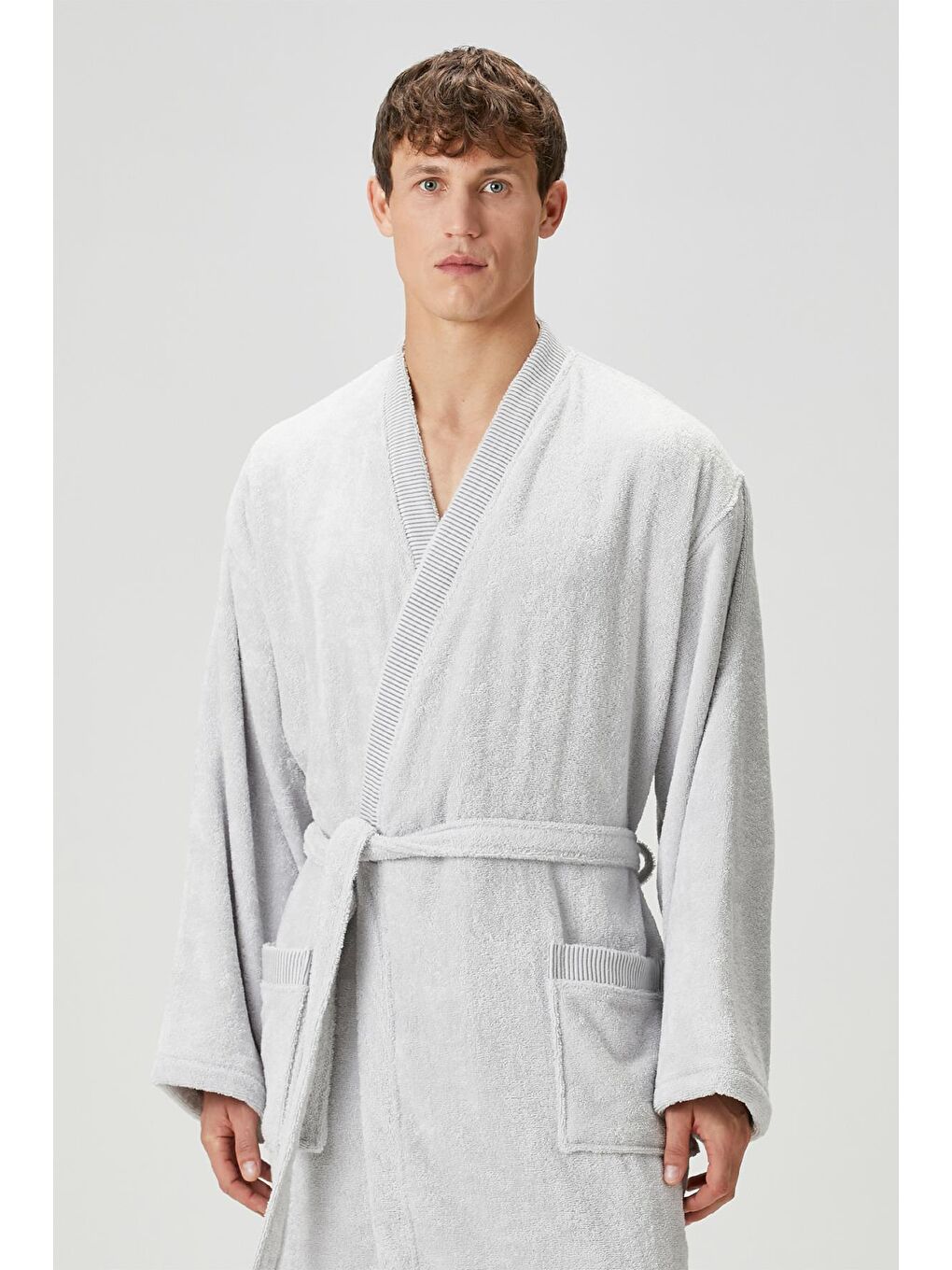 Marble Erkek Bornoz S/M Gri-2