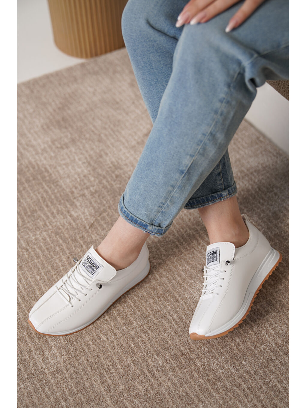 Beyaz D0112 Günlük Ortopedik Kadın Sneaker Spor Ayakkabı