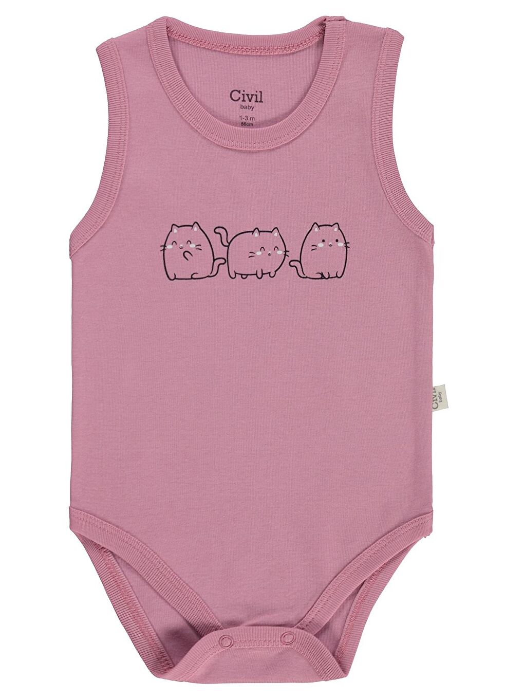 Baby Kedi Empirmeli 3 Lü 0-36 Ay Çıtçıtlı Badi - Beyaz 18-24 Ay-2