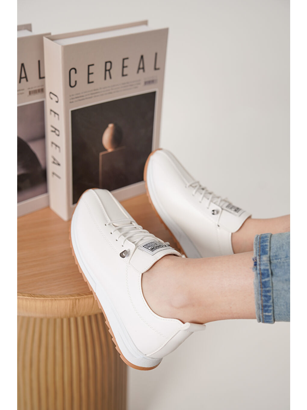 Beyaz D0112 Günlük Ortopedik Kadın Sneaker Spor Ayakkabı-3