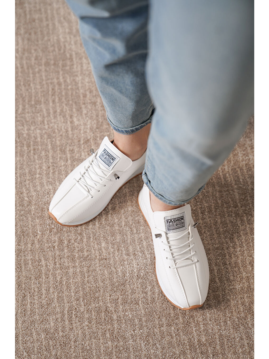 Beyaz D0112 Günlük Ortopedik Kadın Sneaker Spor Ayakkabı-4