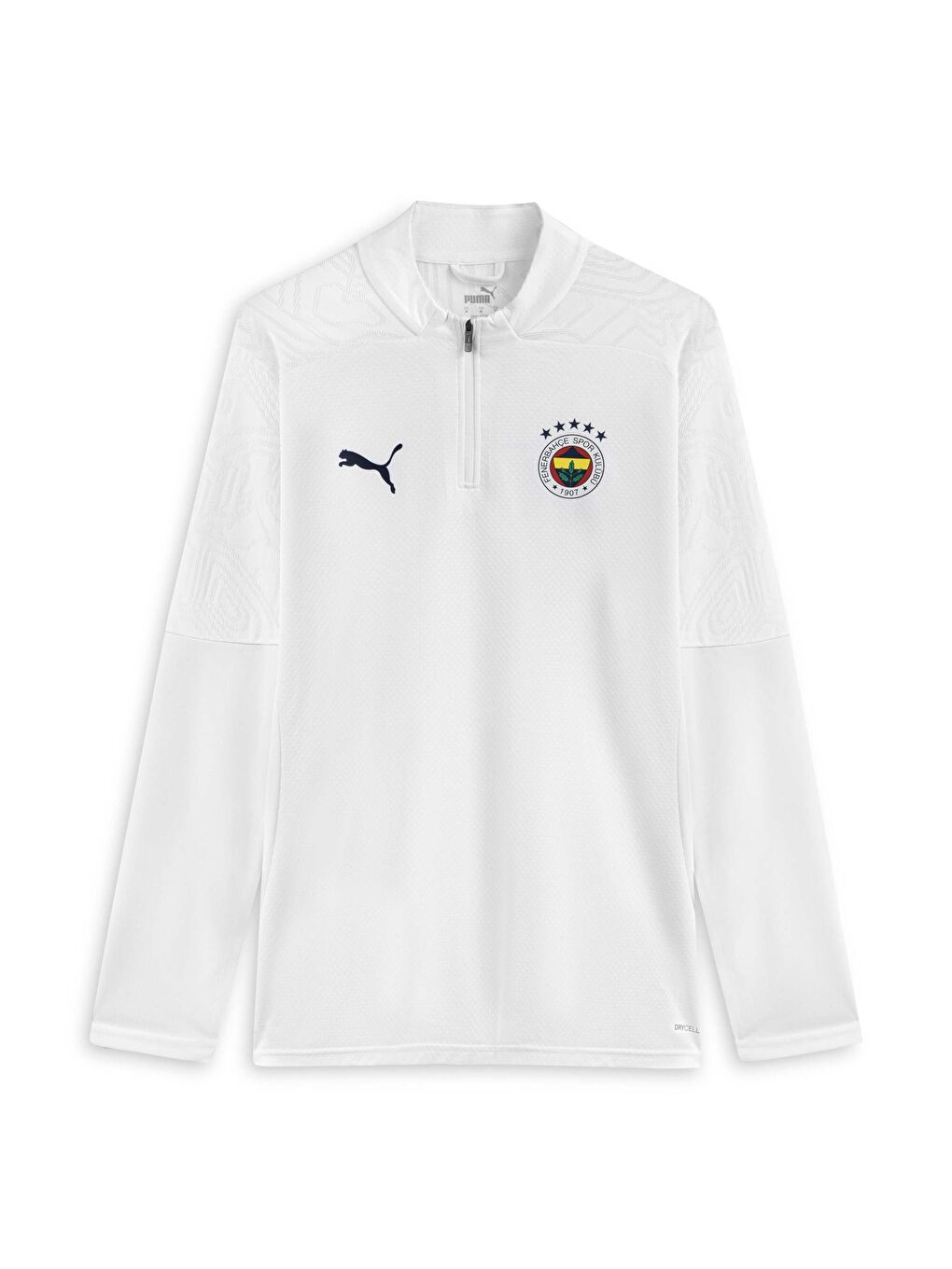 Beyaz Fenerbahçe S.K. Erkek Çeyrek Fermuarlı Antrenman Üstü