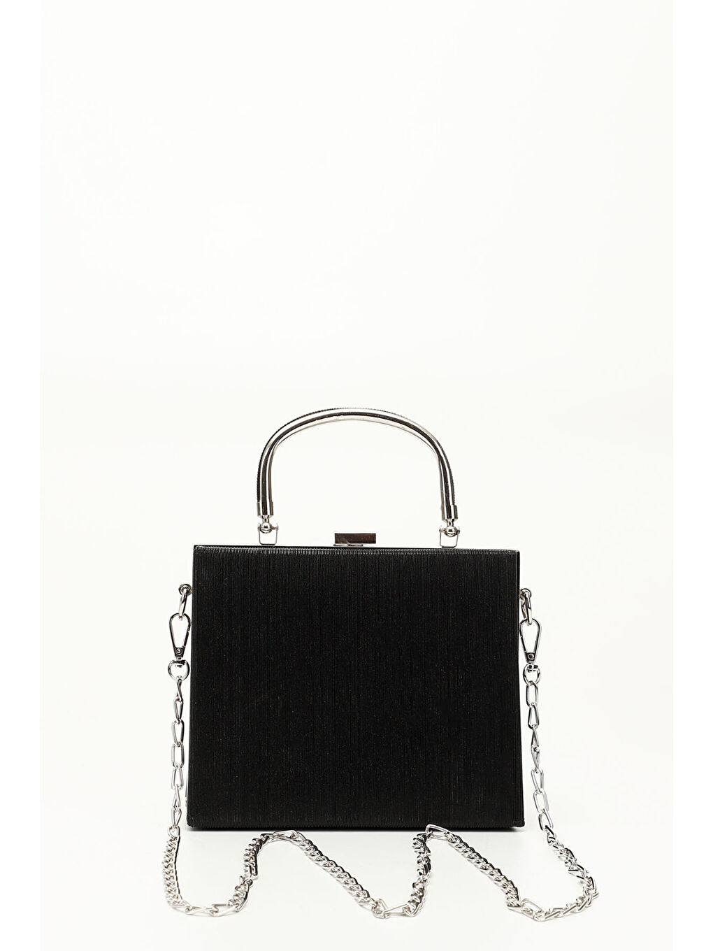 Mor Kadın ZÜMRÜT-SİYAH Simli Uzun Zincirli El Ve Omuz Askılı Abiye Çanta